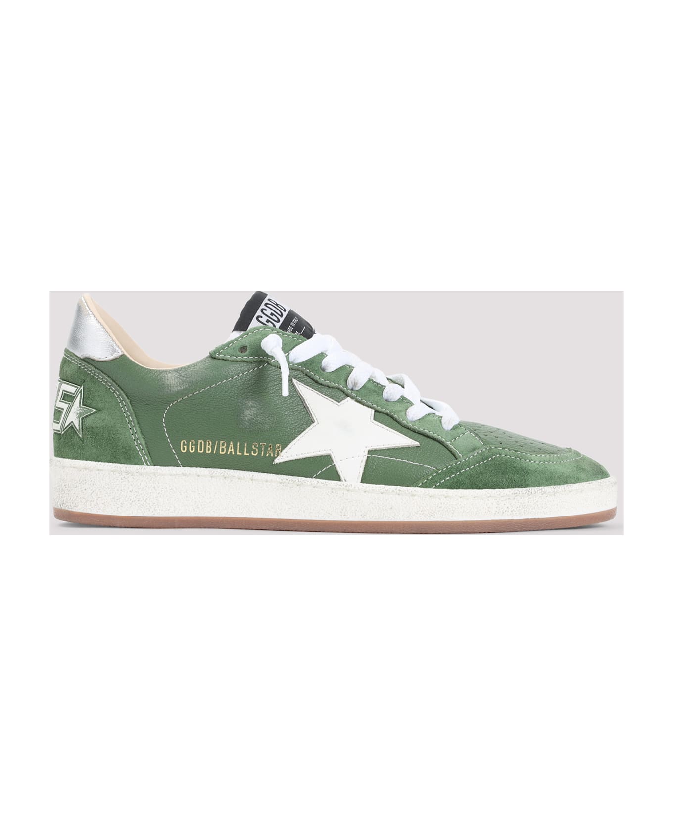Golden Goose Ball Star Sneakers - Green White Silver
