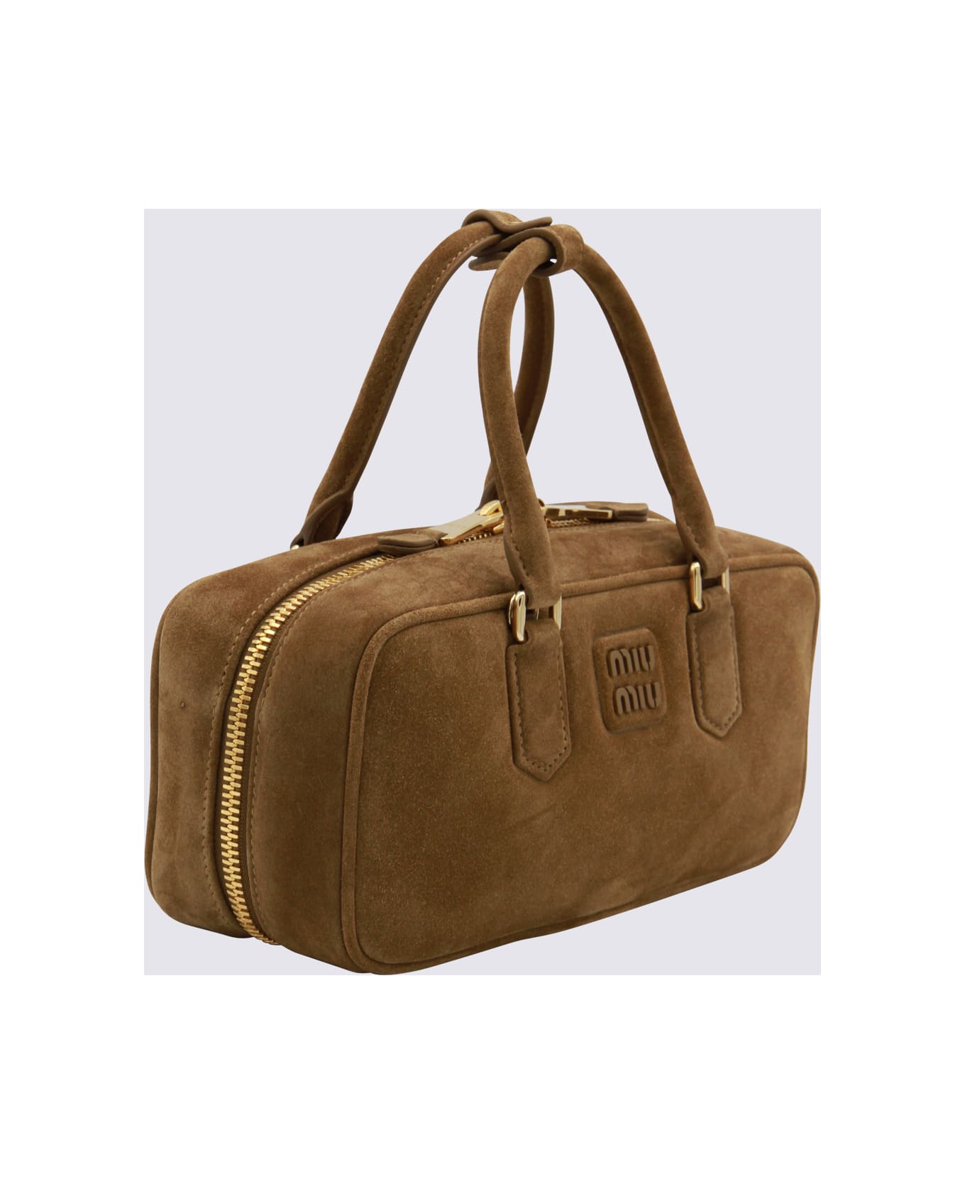 Miu Miu Brown Leather Arcadie Crossbody Bag - Green