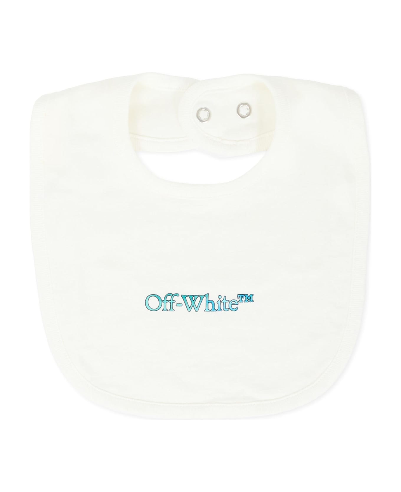 Off-White Ivory Babygrow Set For Baby Boy With Logo - Ivory