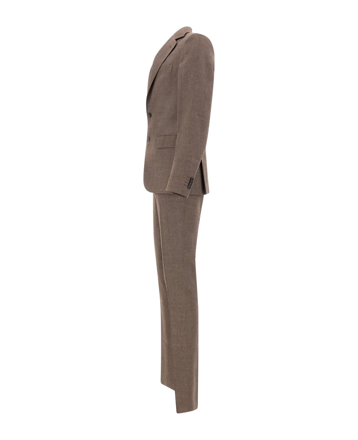 Brian Dales Linen And Wool Two-piece Suit - BROWN