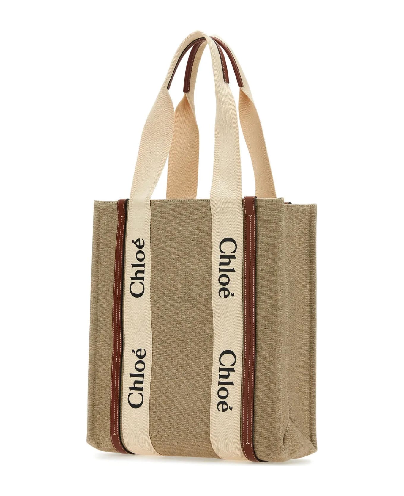 Chloé Multicolor Fabric Woody Shopping Bag - Brown