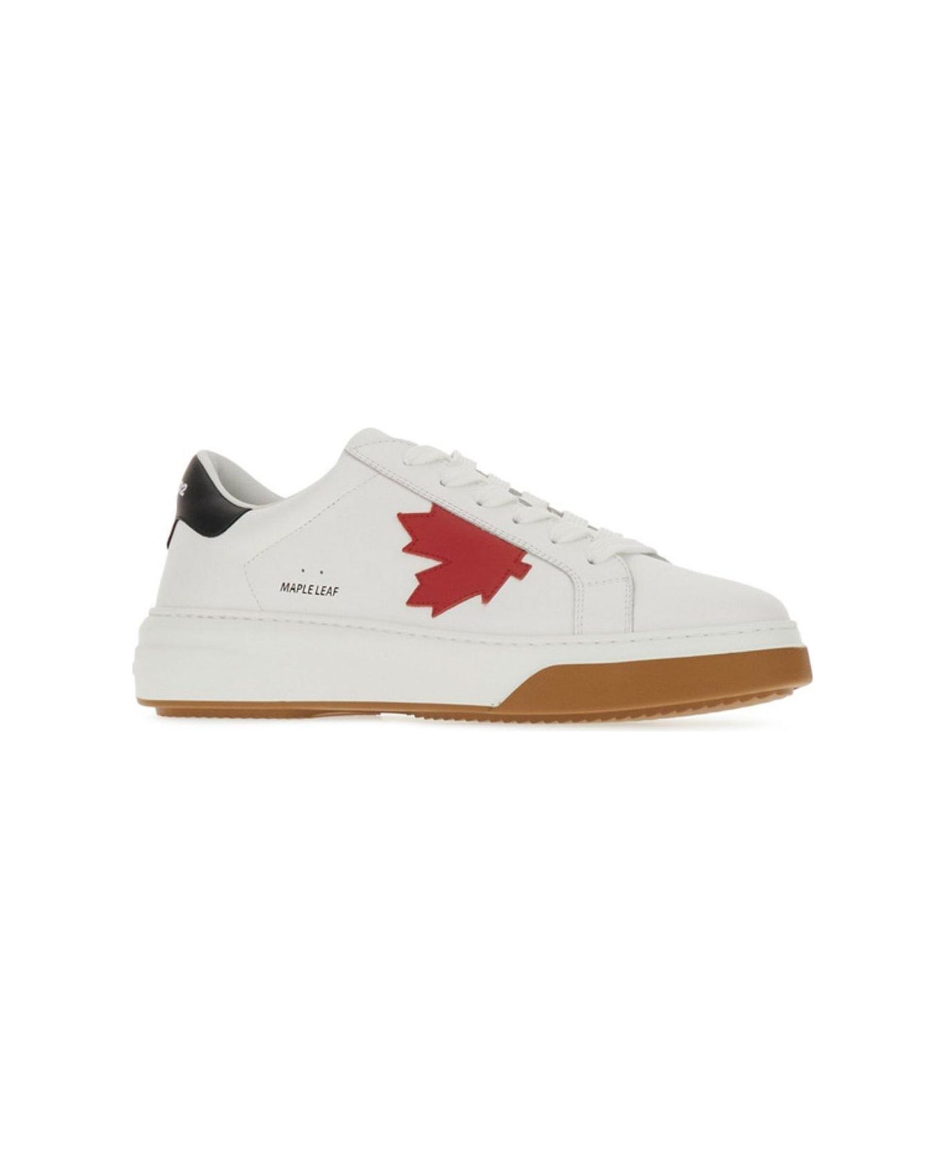 Dsquared2 Bumper Round Toe Lace-up Sneakers - White/red/black