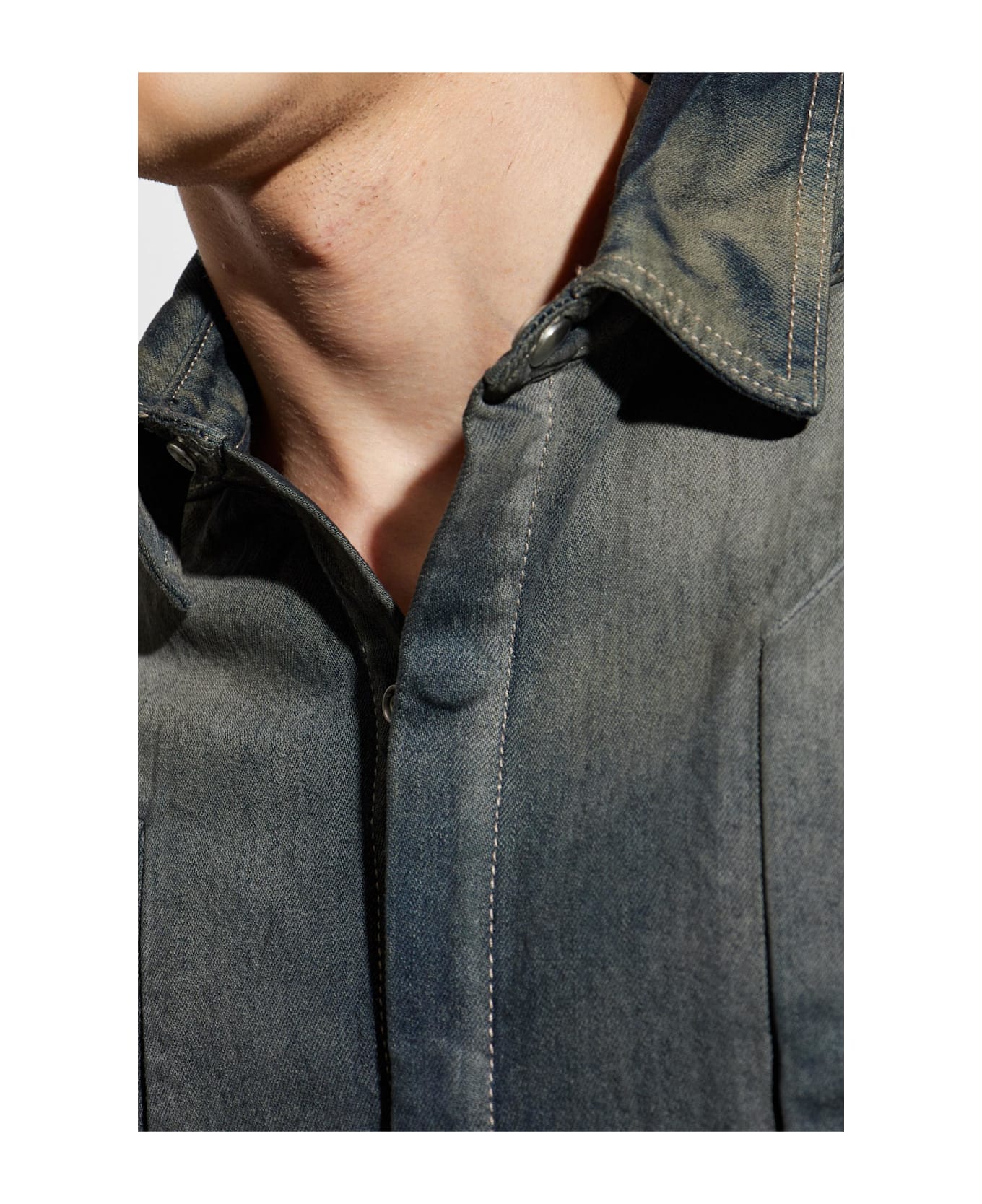 Rick Owens Denim Shirt 
fogpocket
 - GREY