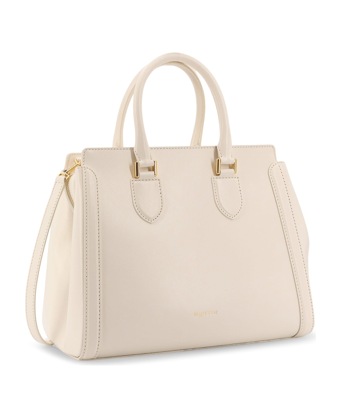 Alexander McQueen Birdee Large Leather Shoulder Bag - White