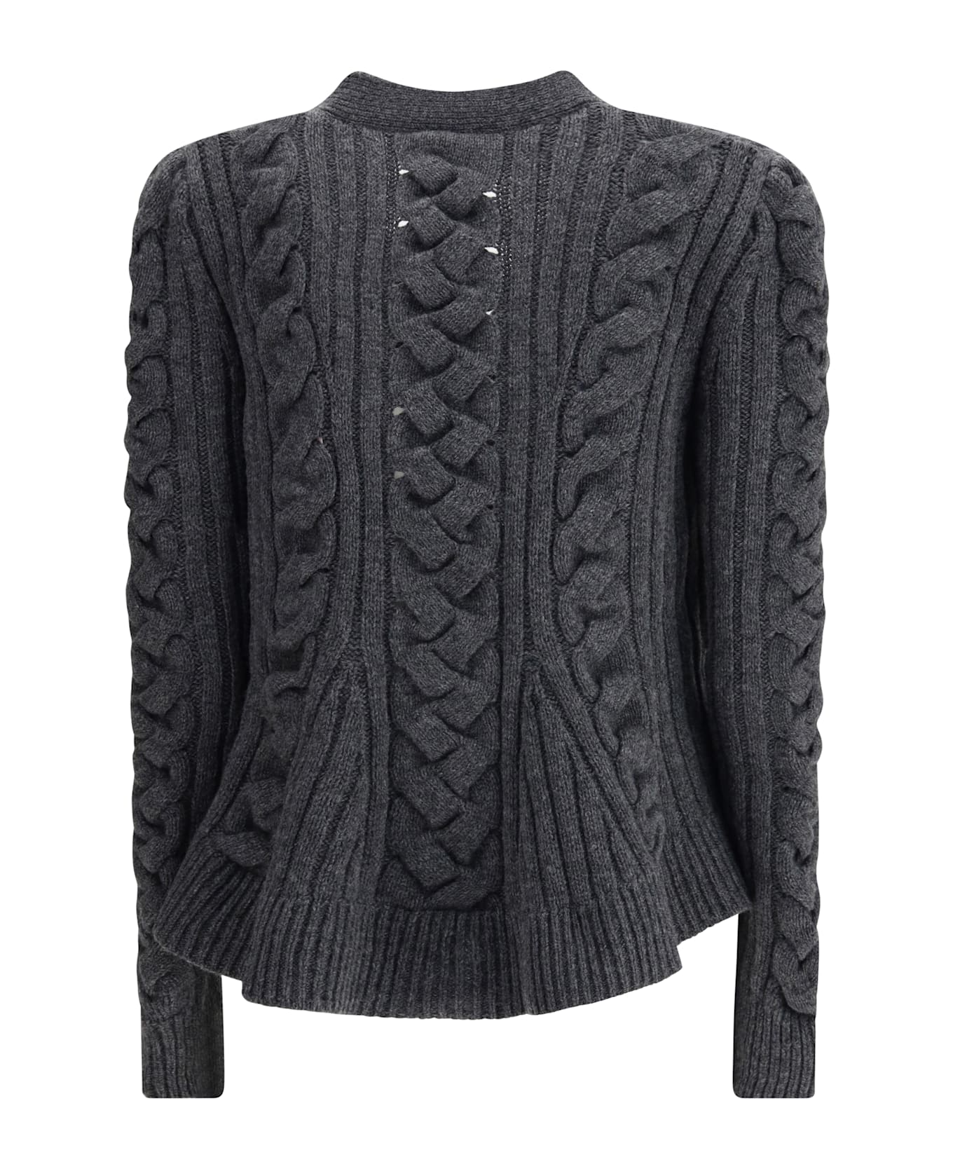 Alexander McQueen Peplum Cable Cardigan