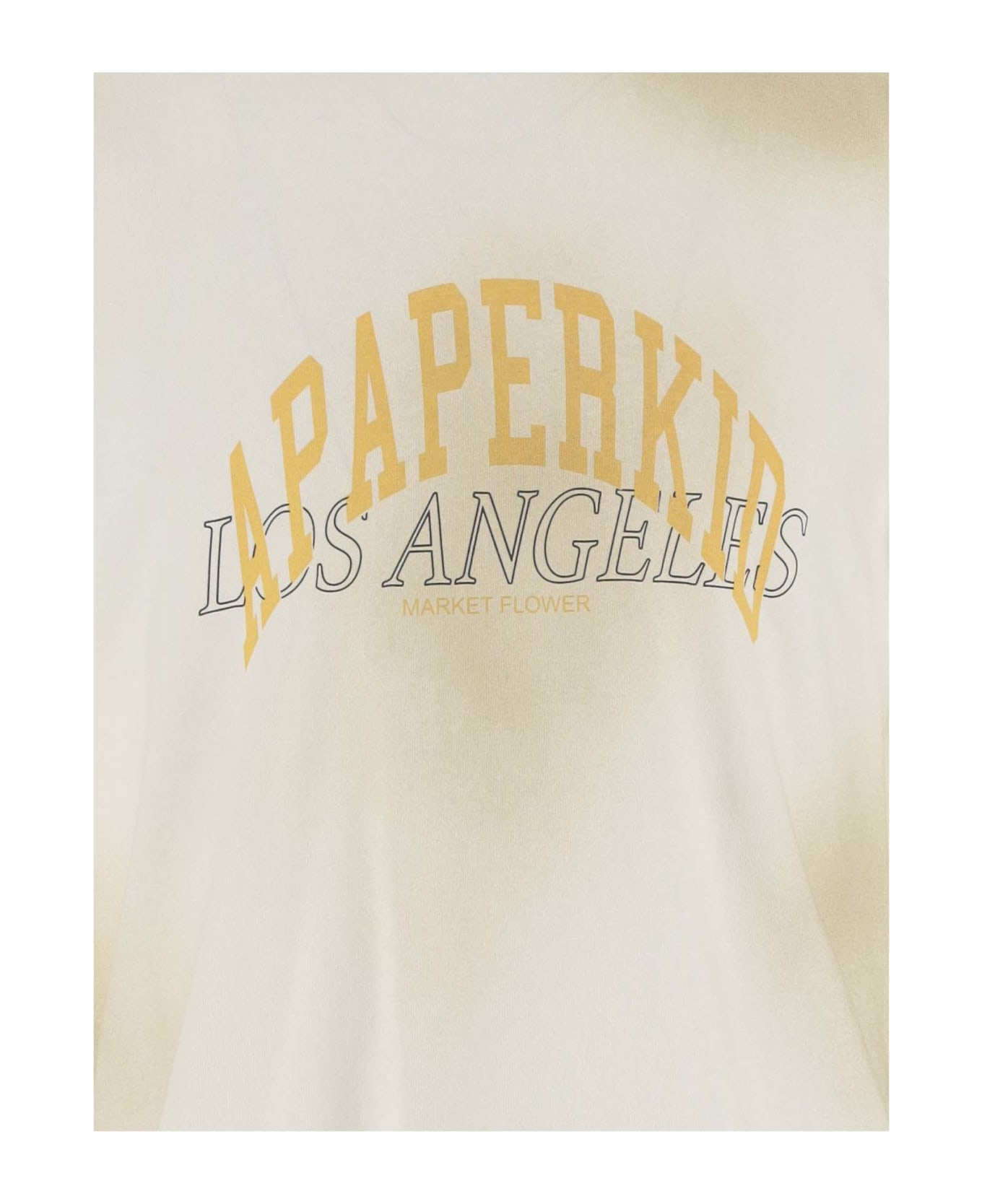 A Paper Kid Cotton T-shirt With Logo - Beige