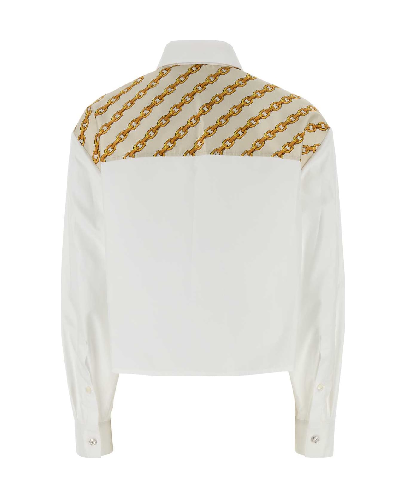 Versace White Poplin Shirt - OPTICALWHITE