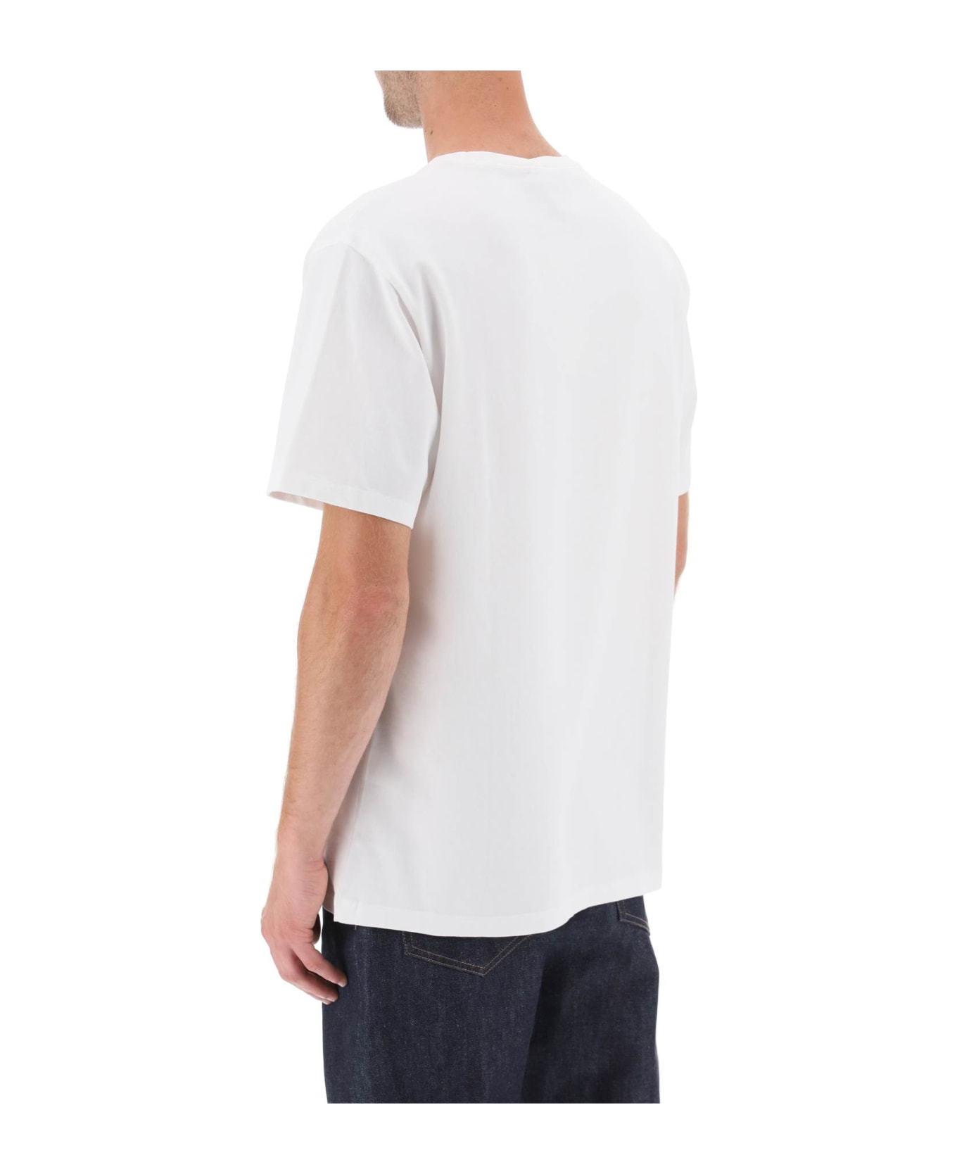 Maison Kitsuné T-shirt With Campus Fox Print - White