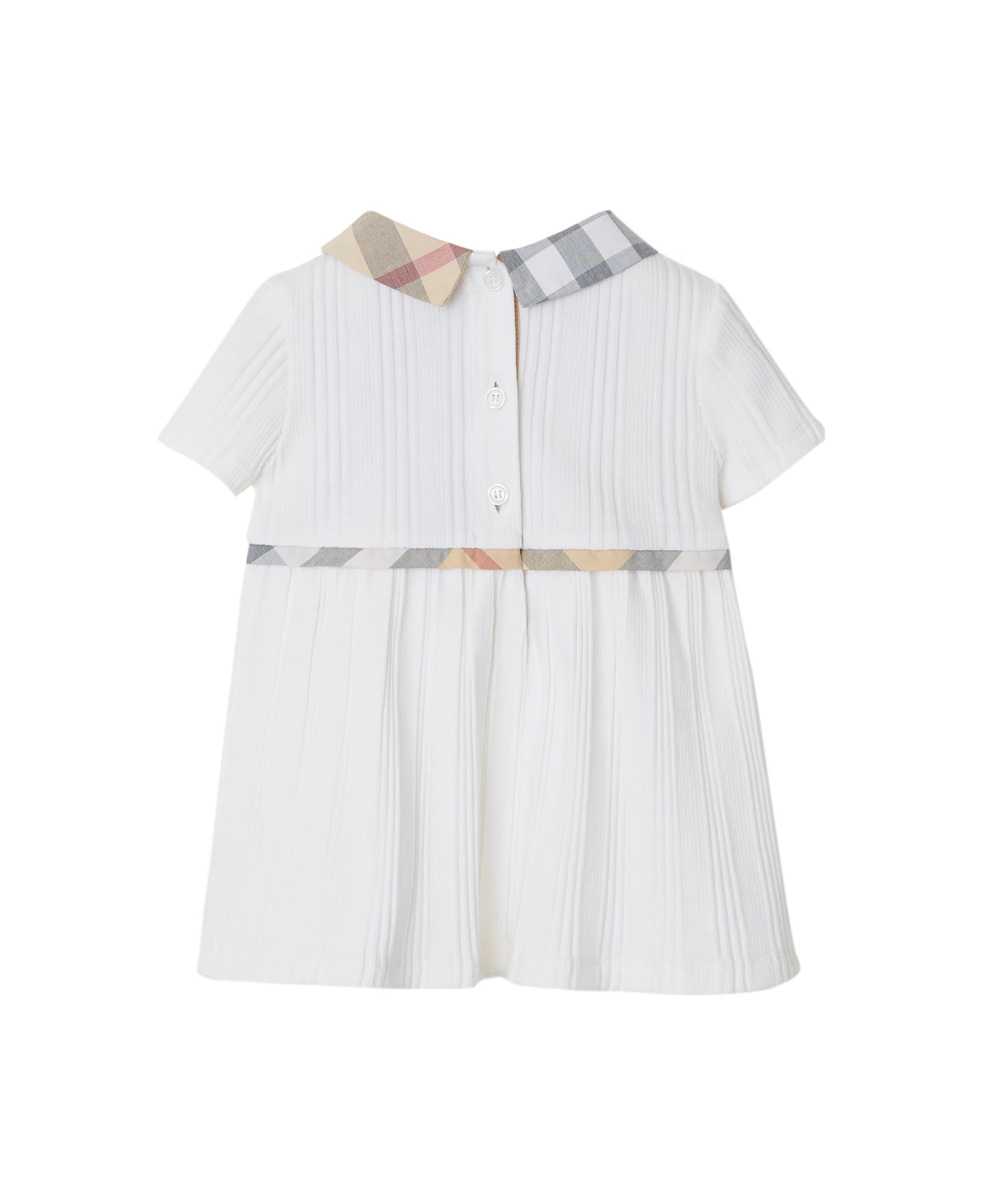 Burberry Stretch Cotton Dress With Bloomer Shorts - White