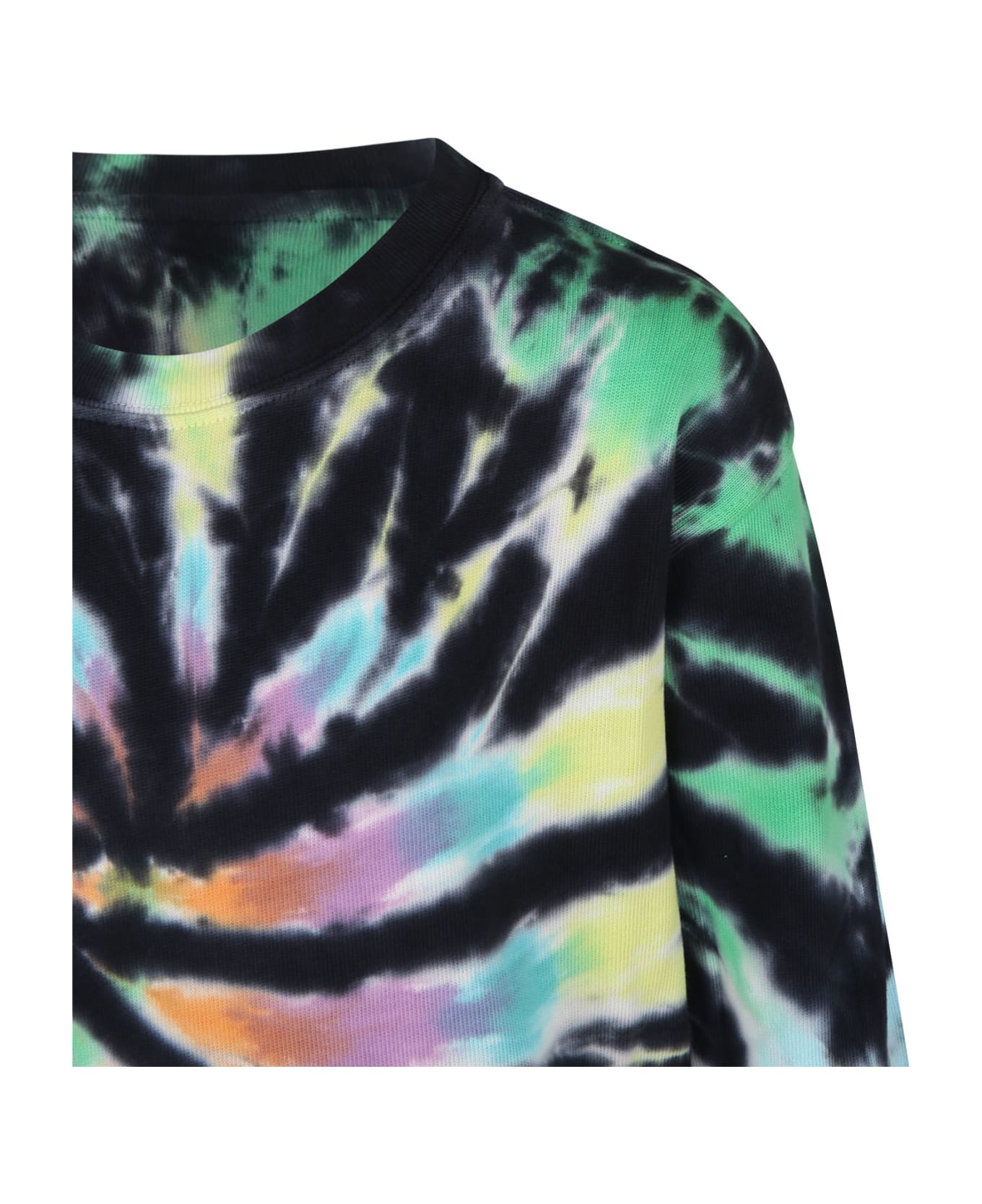 Molo Black Sweatshirt For Boy With Tie-dye Print - Multicolor