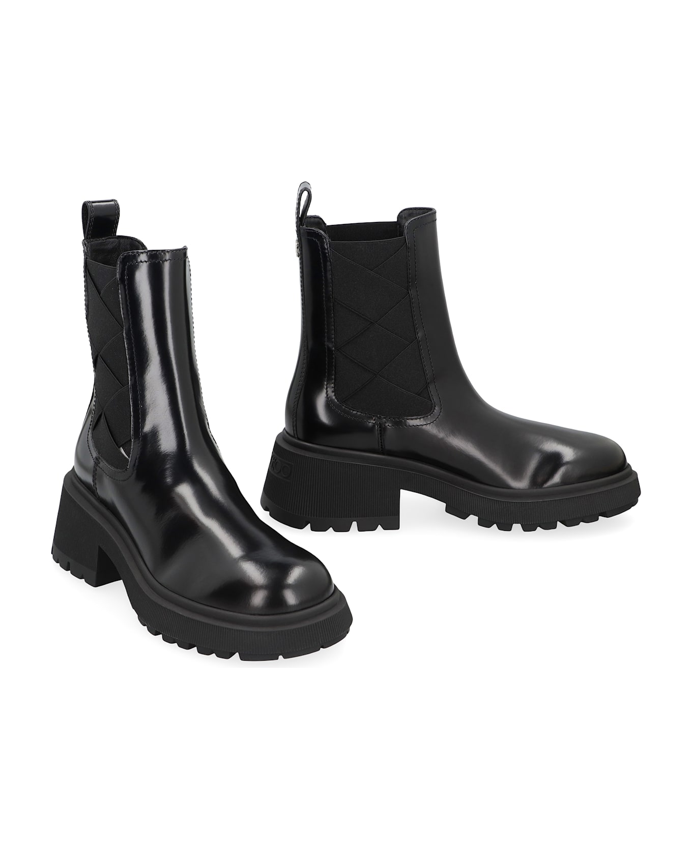 Jimmy Choo Louri Ankle Boots In Leather - black