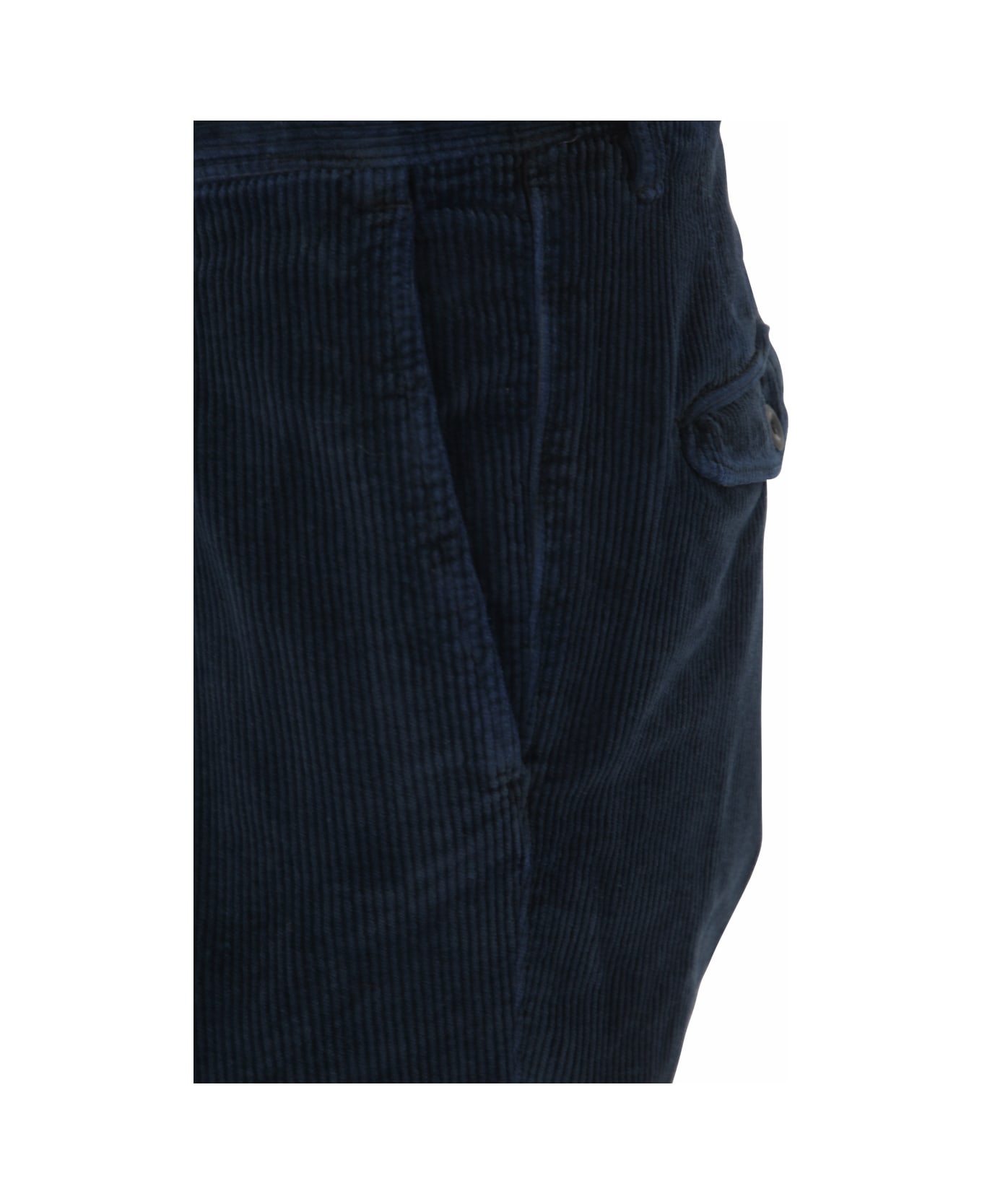 Incotex Velvet Striped Trousers - Blue ボトムス