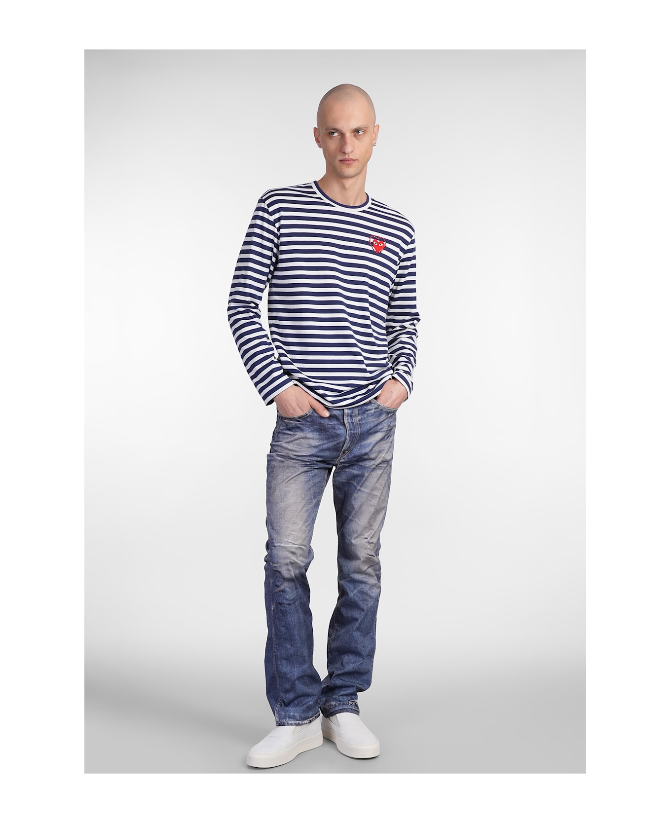 Comme des Garçons Play In Blue Cotton - blue
