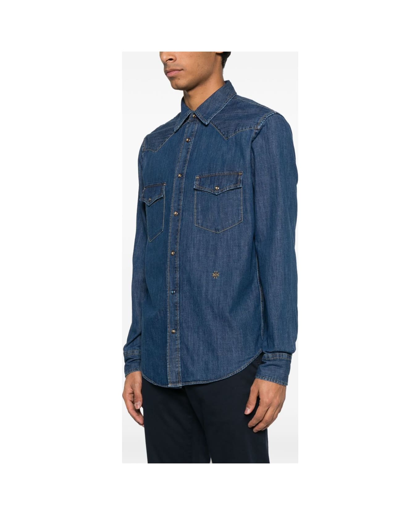 Jacob Cohen Cotton Western Shirt - Blue