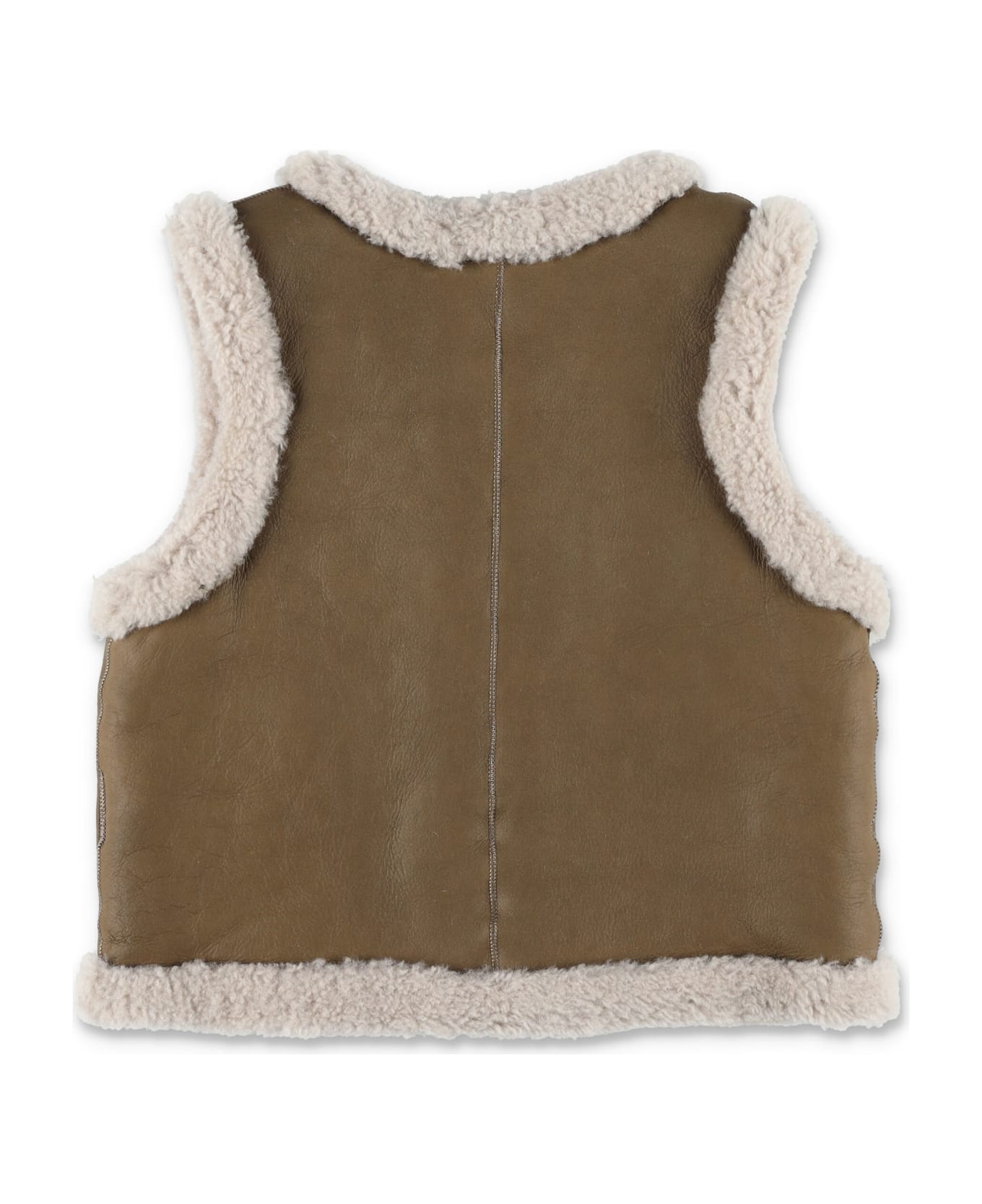 Bonpoint Bibi Leather Vest - CHATAIGNE トップス
