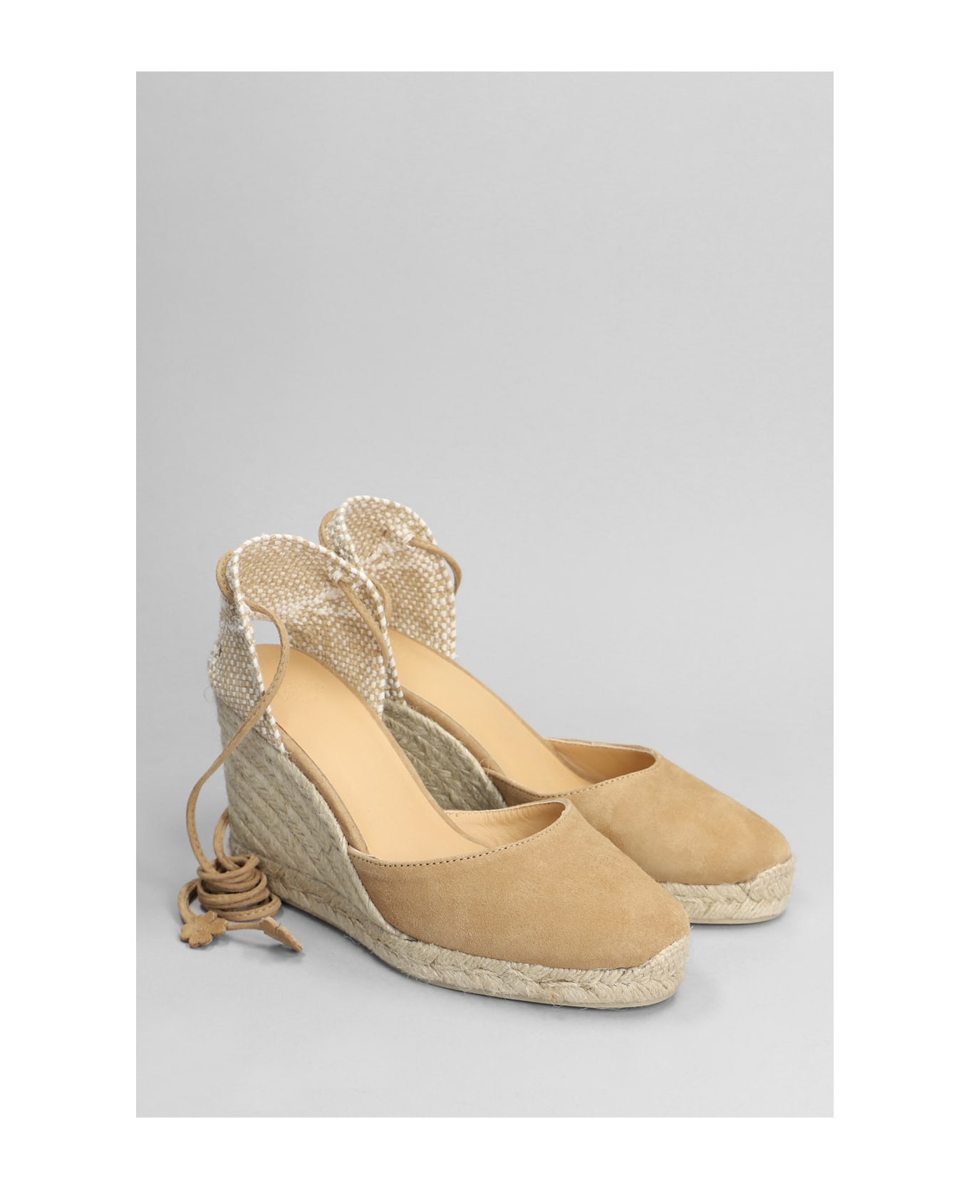 Castañer Carina-8-007 Wedges In Leather Color Suede - leather color ウェッジシューズ