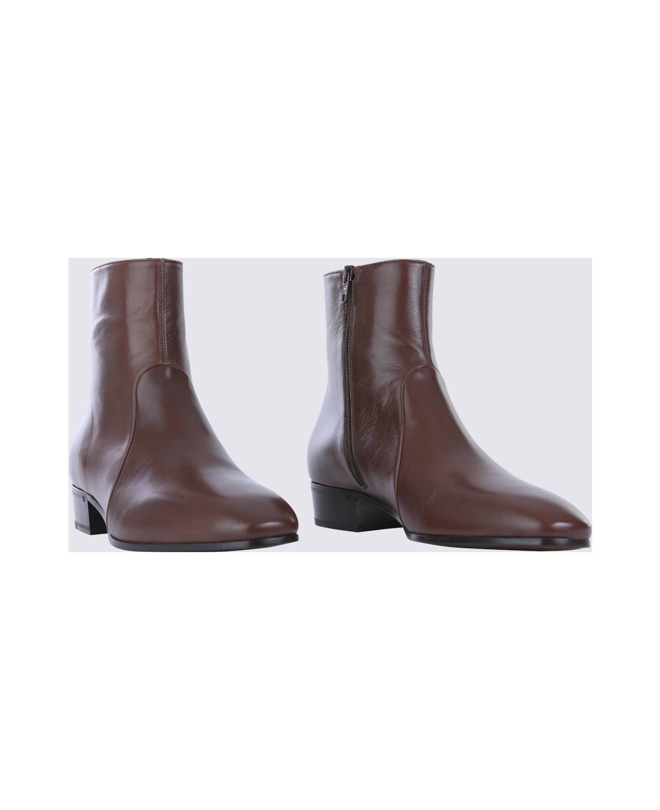 Valentino Garavani Bark Leather Beatle Boots - BARK