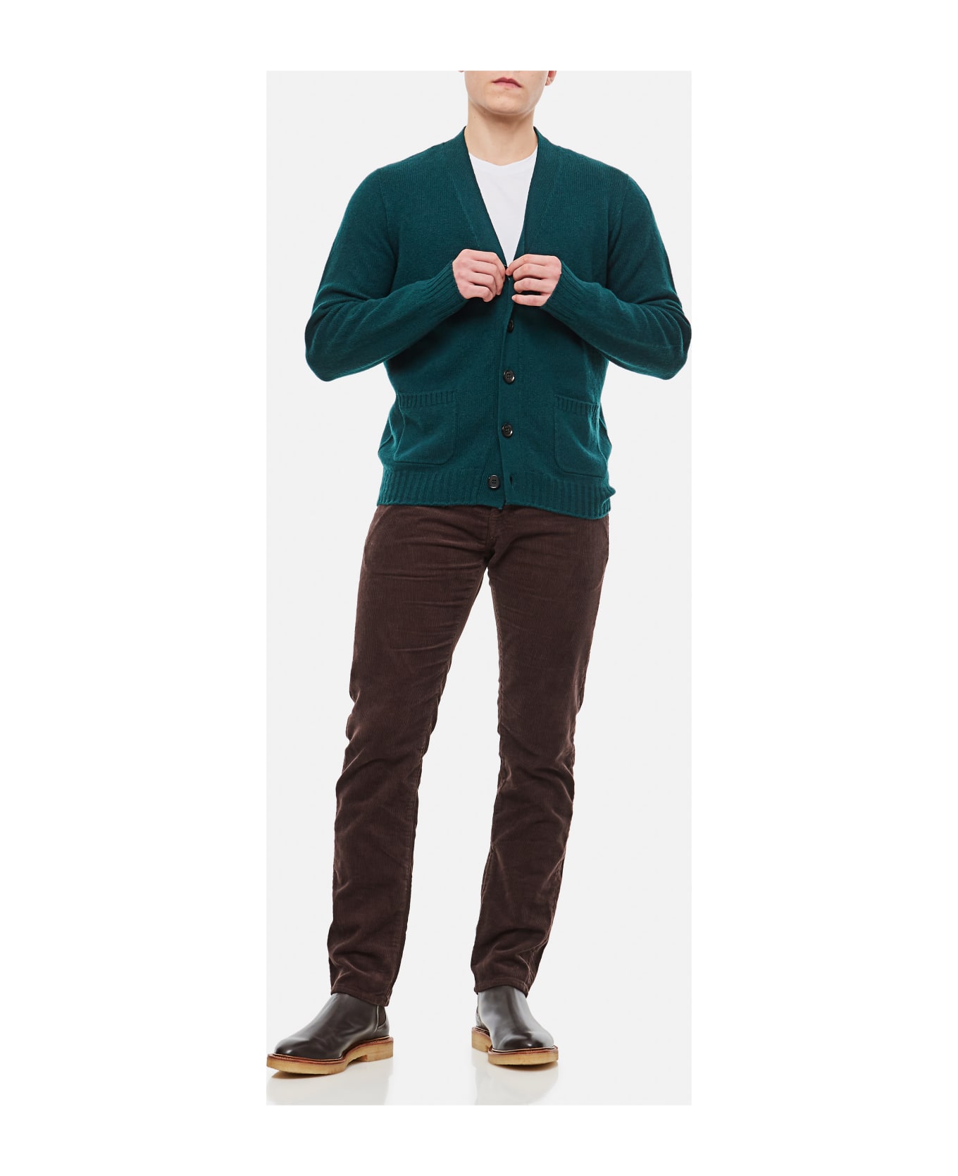 Drumohr Wool Cardigan Sweater - Green カーディガン