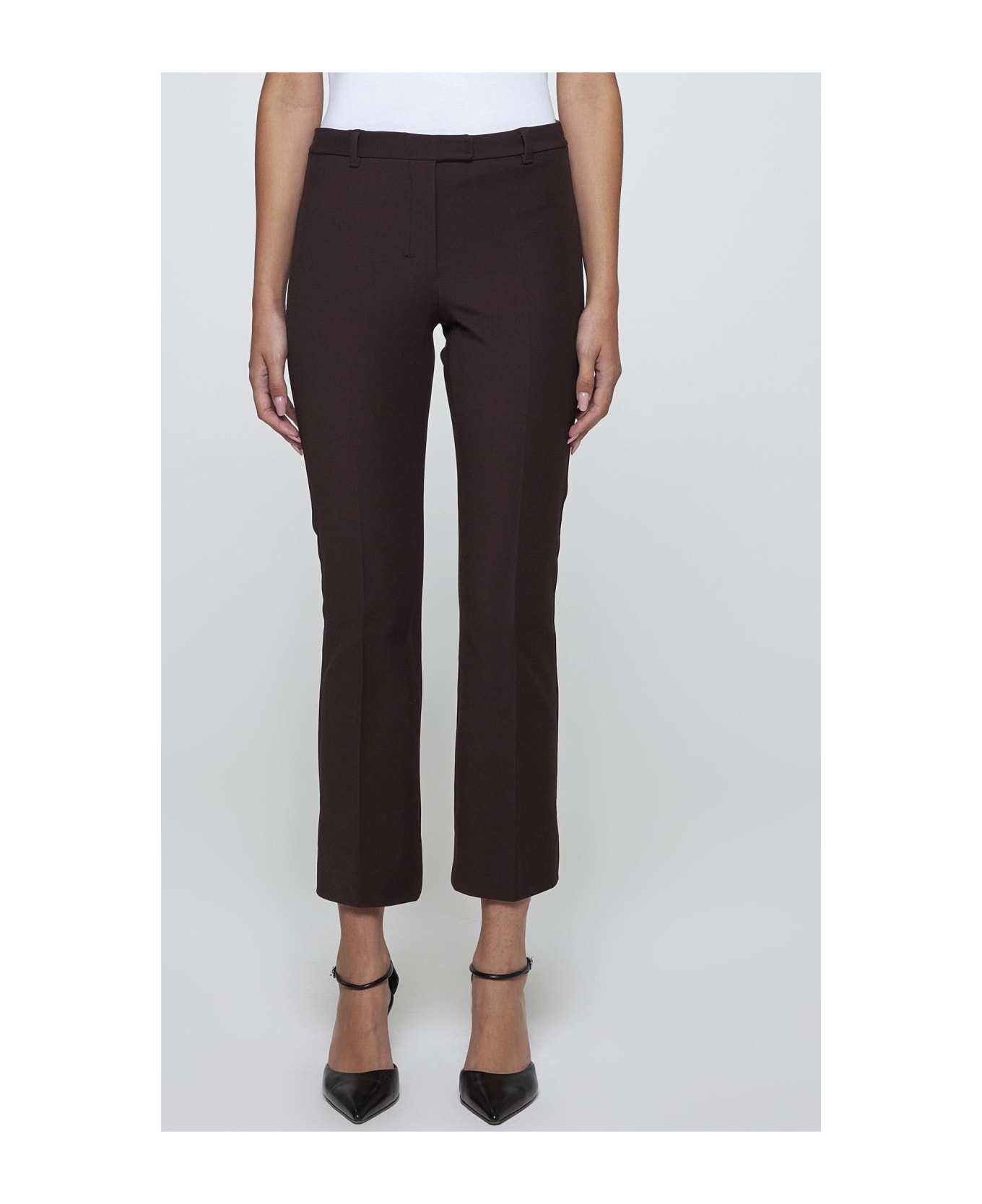 'S Max Mara Umanita Cotton-blend Trousers - Bordeaux