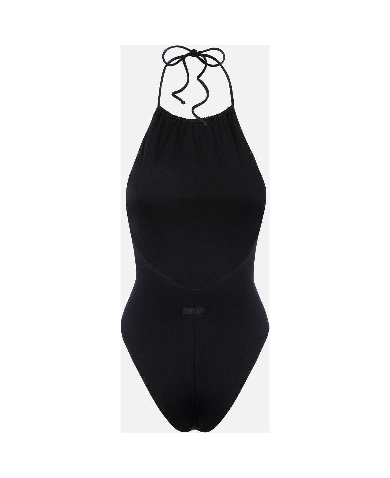 MC2 Saint Barth Woman Black Halter Neck One Piece Swimsuit - BLACK