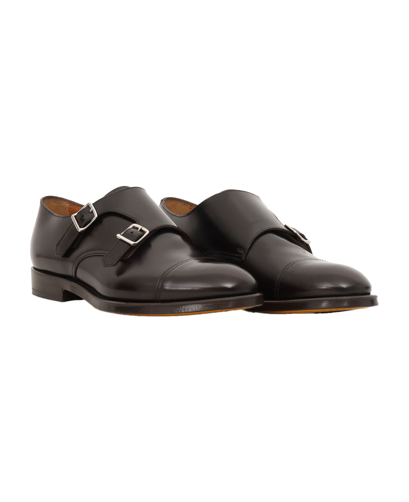 Doucal's Double Buckle Cap Toe (cu) Horse Brown+brown Sole - BROWN