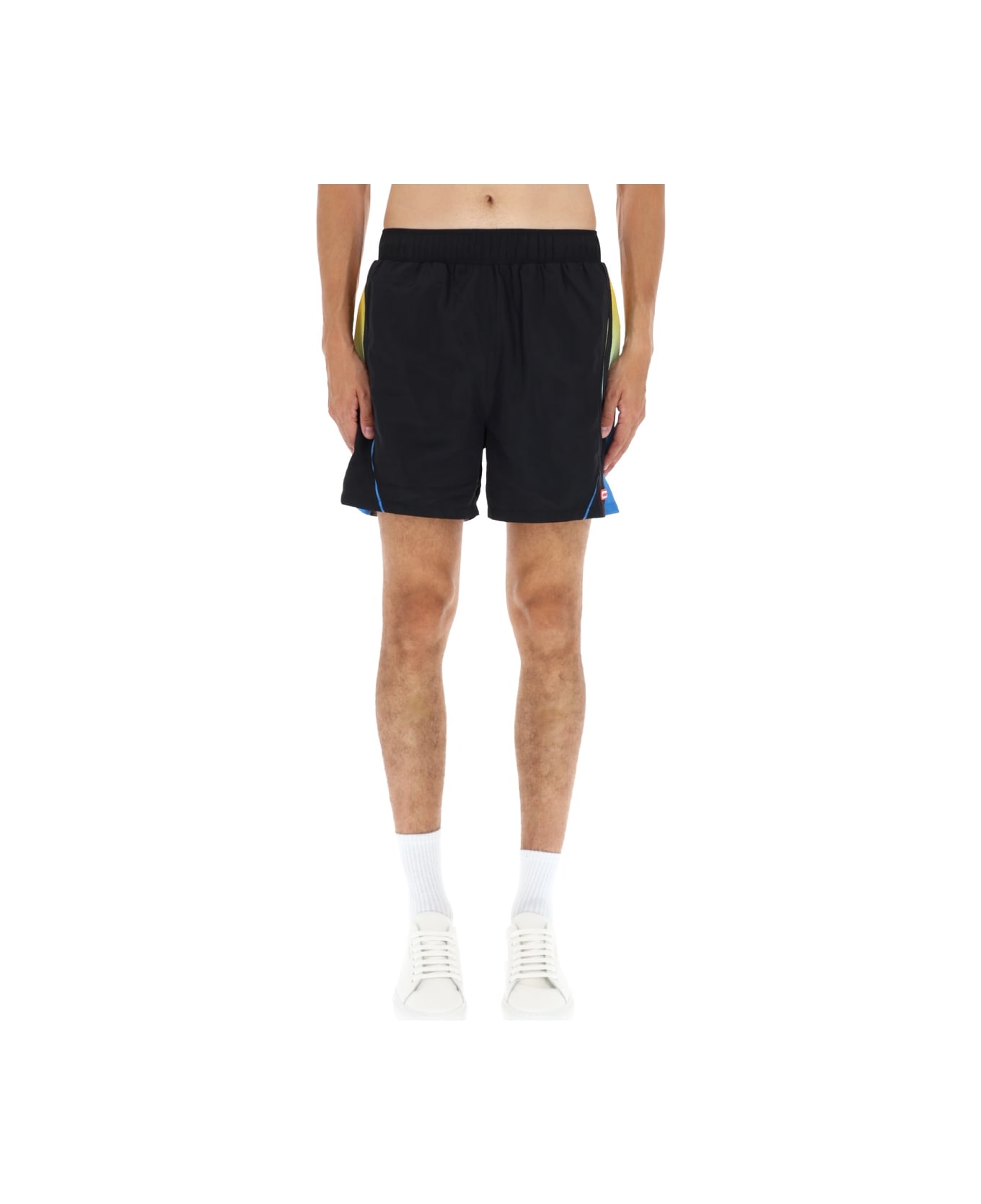 Casablanca "football Windbreaker" Shorts - BLACK