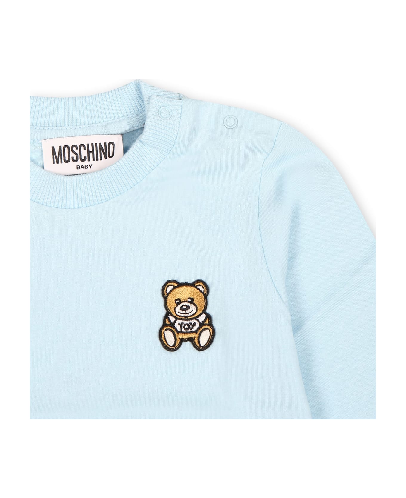 Moschino Light Blue T-shirt For Baby Boy With Teddy Bear - Light Blue