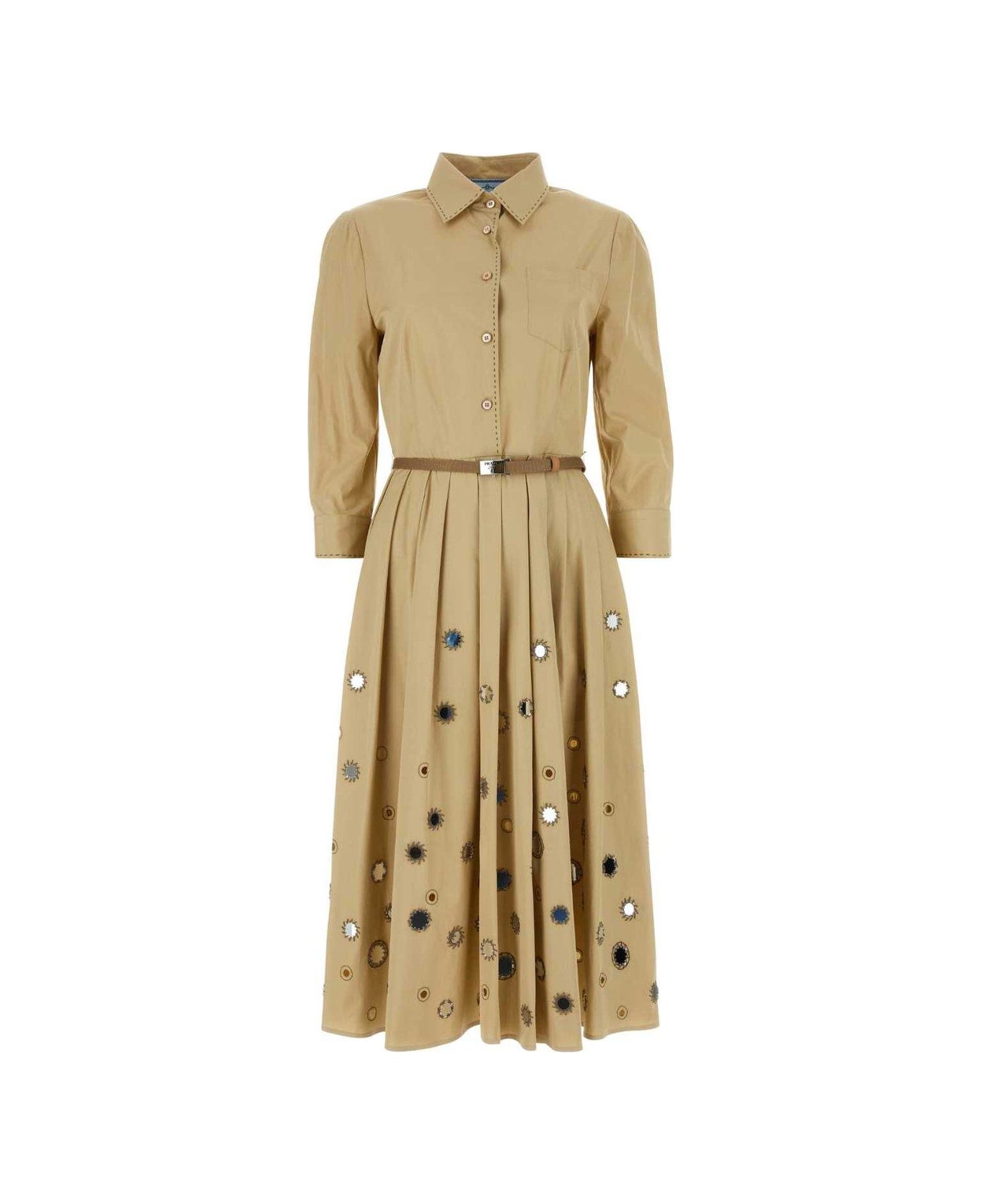 Prada Long-sleeved Belted Dress - CORDA