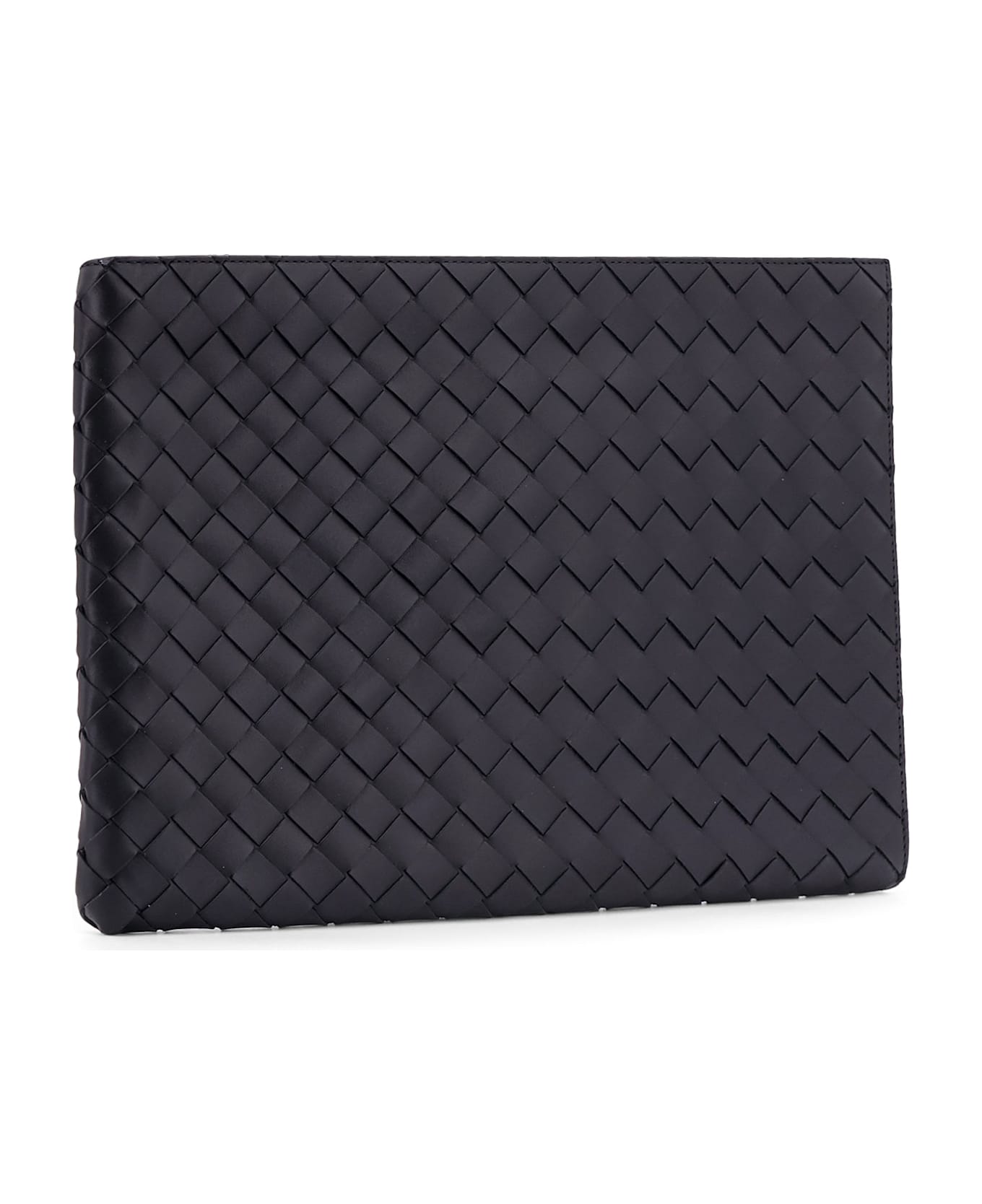Bottega Veneta Woven Leather Pochette - Black