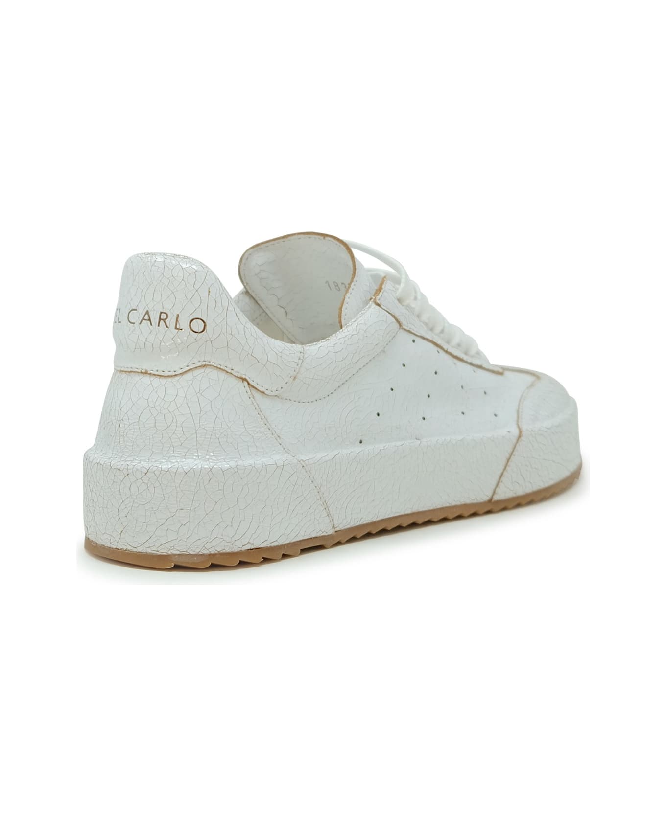 Del Carlo Roberto Del Carlo White Patent Leather Sneakers - WHITE