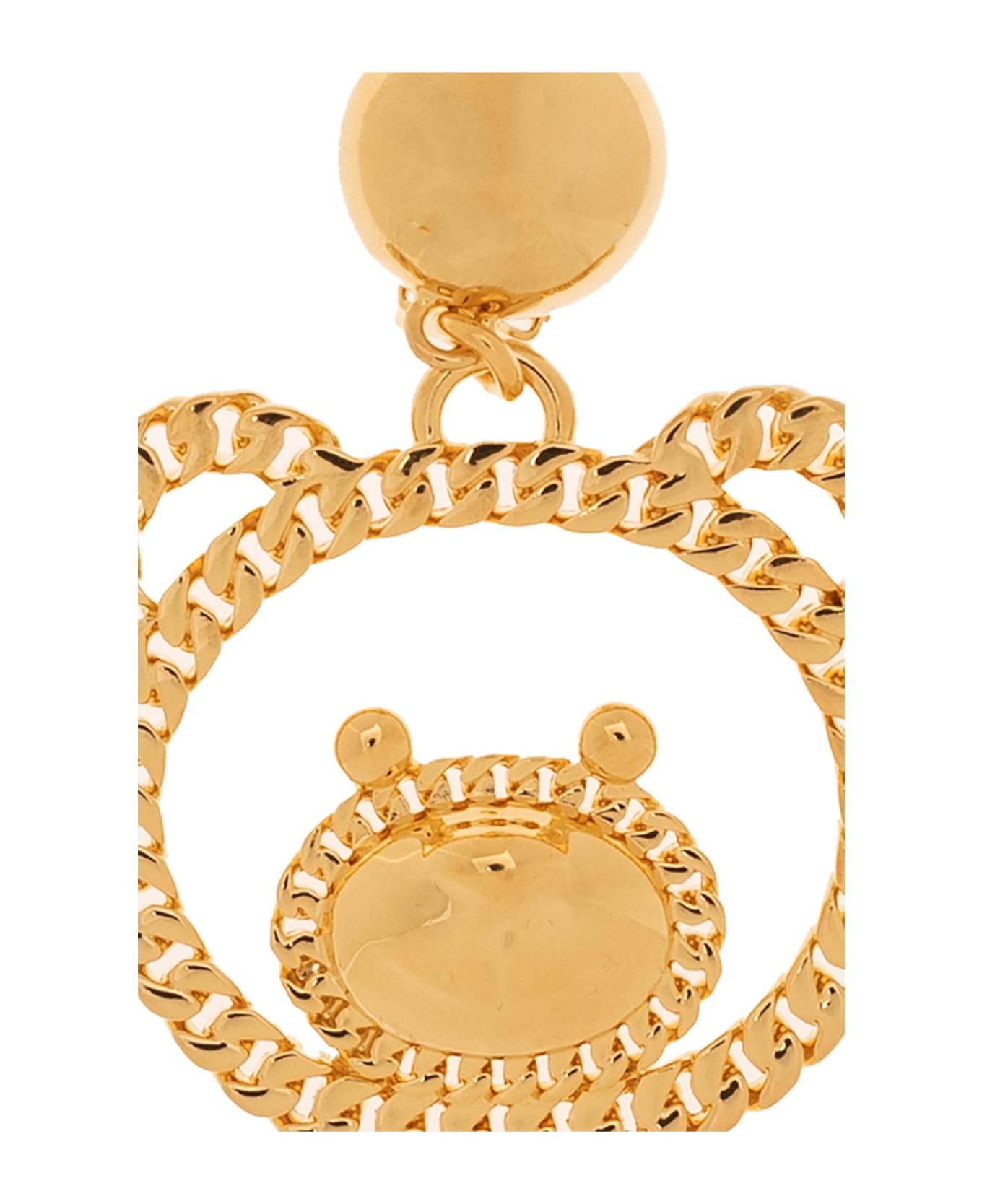 Moschino Clip-on Earrings With Teddy Bear Charm - GOLD