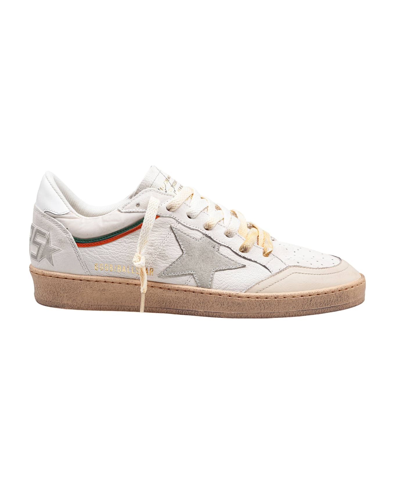 Golden Goose Ballstar Sneakers - WHITE/ORANGE