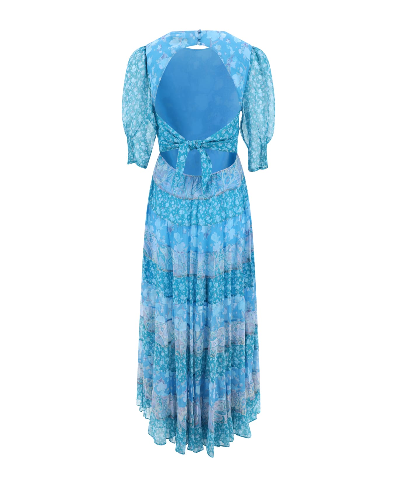 RIXO Agyness Dress - Havana Floral Blue Mix