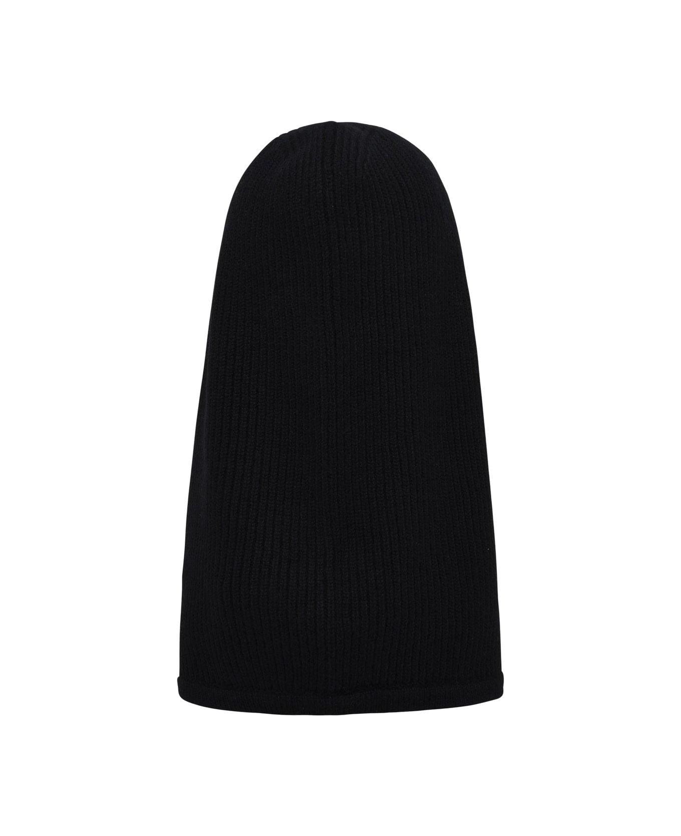 Saint Laurent Ribbed Balaclava - BLACK 帽子