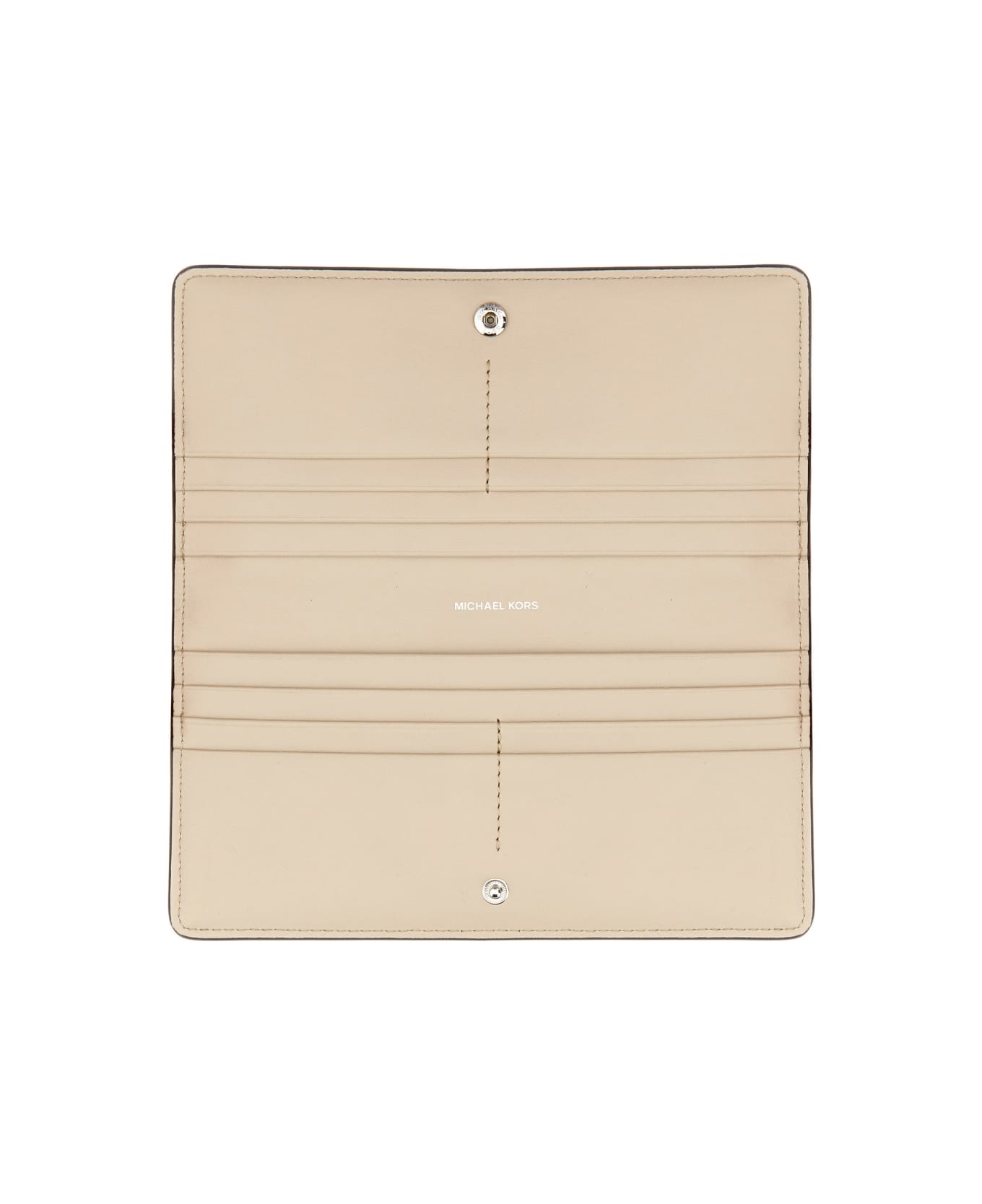 Michael Kors Leather Wallet - BEIGE