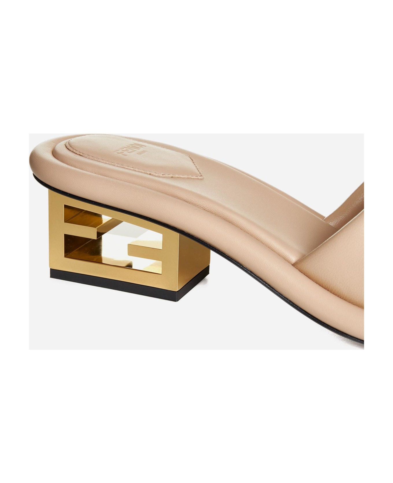 Fendi Baguette Nappa Leather Sandals - Beige