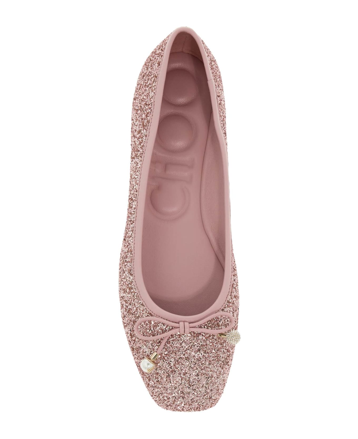 Jimmy Choo Glittery Elm Ballet - ROSE (Pink)