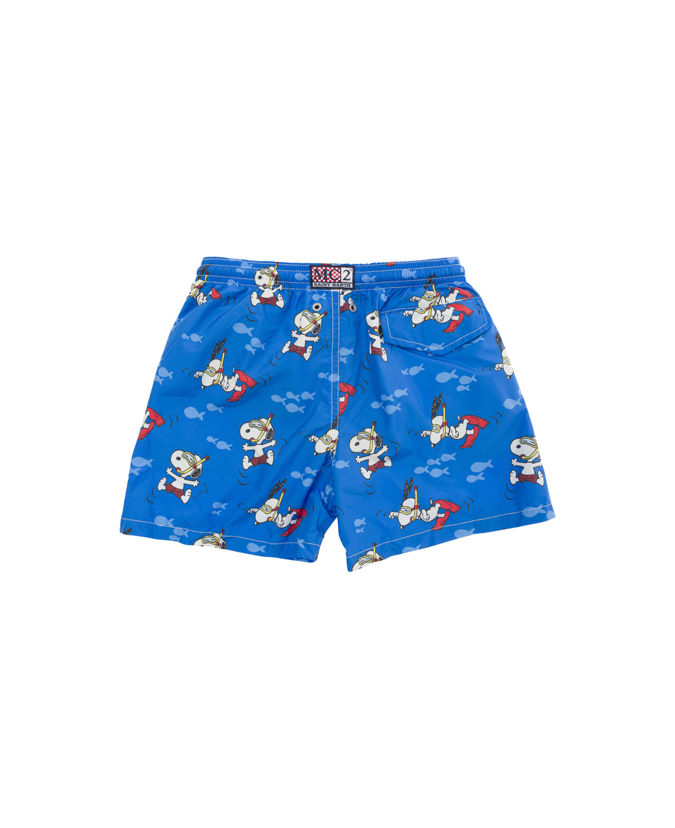 MC2 Saint Barth Multicolor Swim Shorts With All-over Scuba Snoopy Print In Fabric Baby - Blu 水着