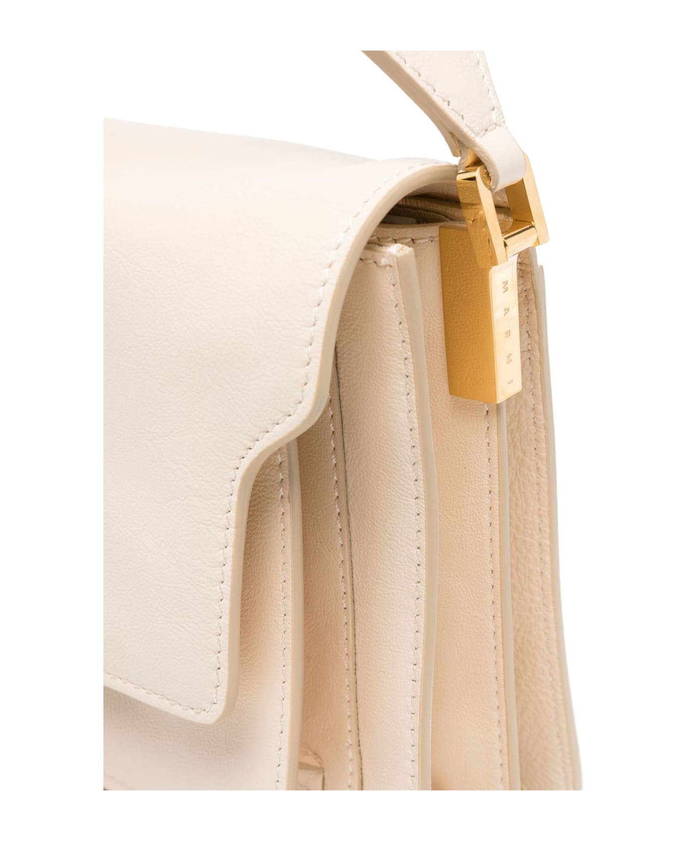Marni Cream White Trunk Soft Crossbody Bag - White