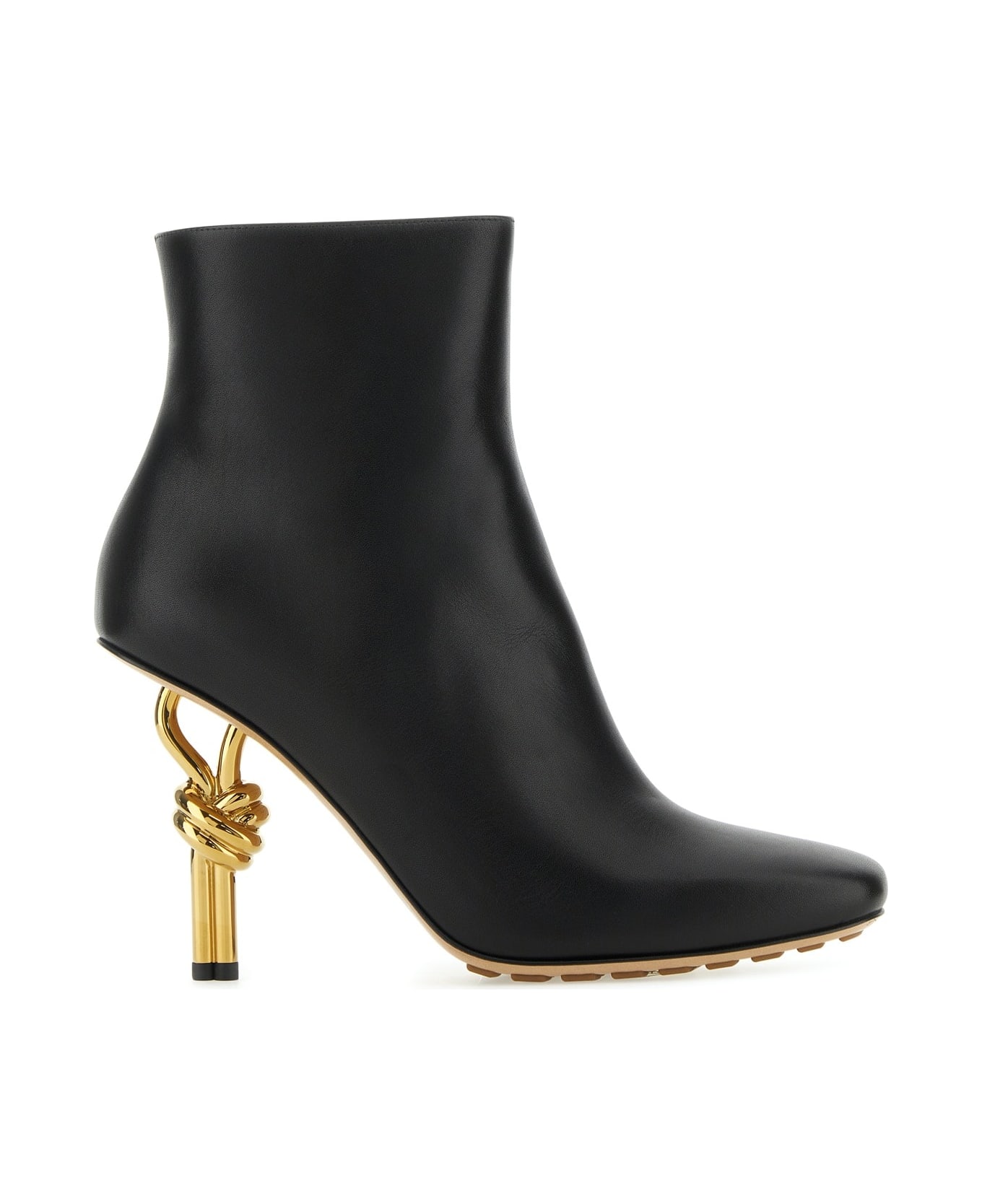 Bottega Veneta Black Leather Knot Ankle Boots - Black