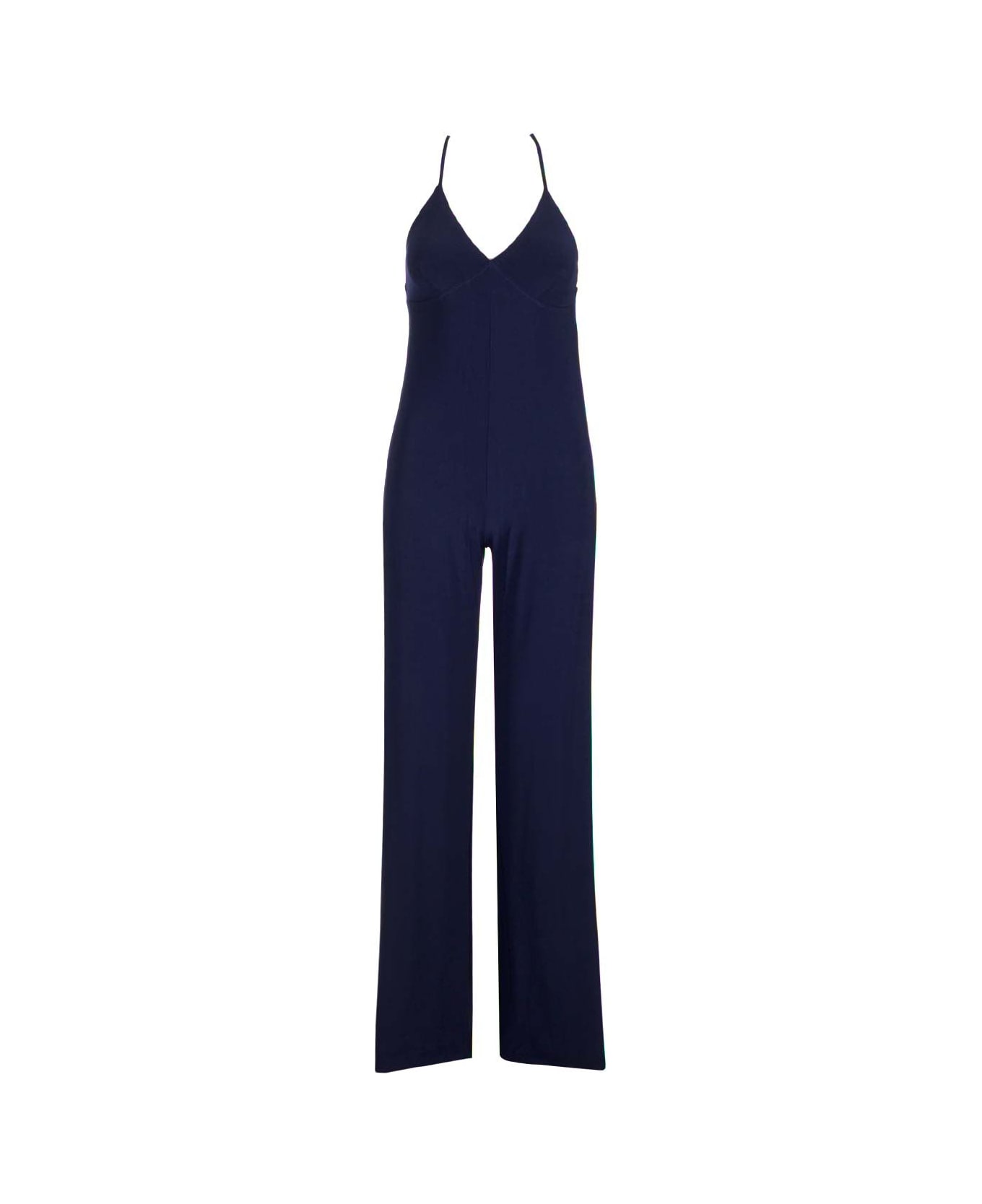 Norma Kamali Slip Wide-leg Jumpsuit - Blue