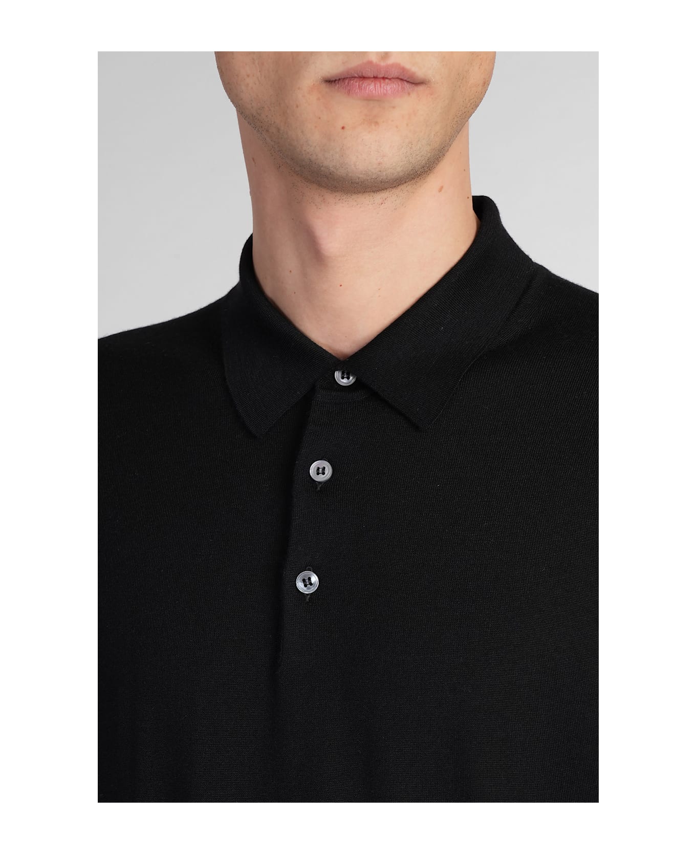 Lardini Polo In Black Wool - black