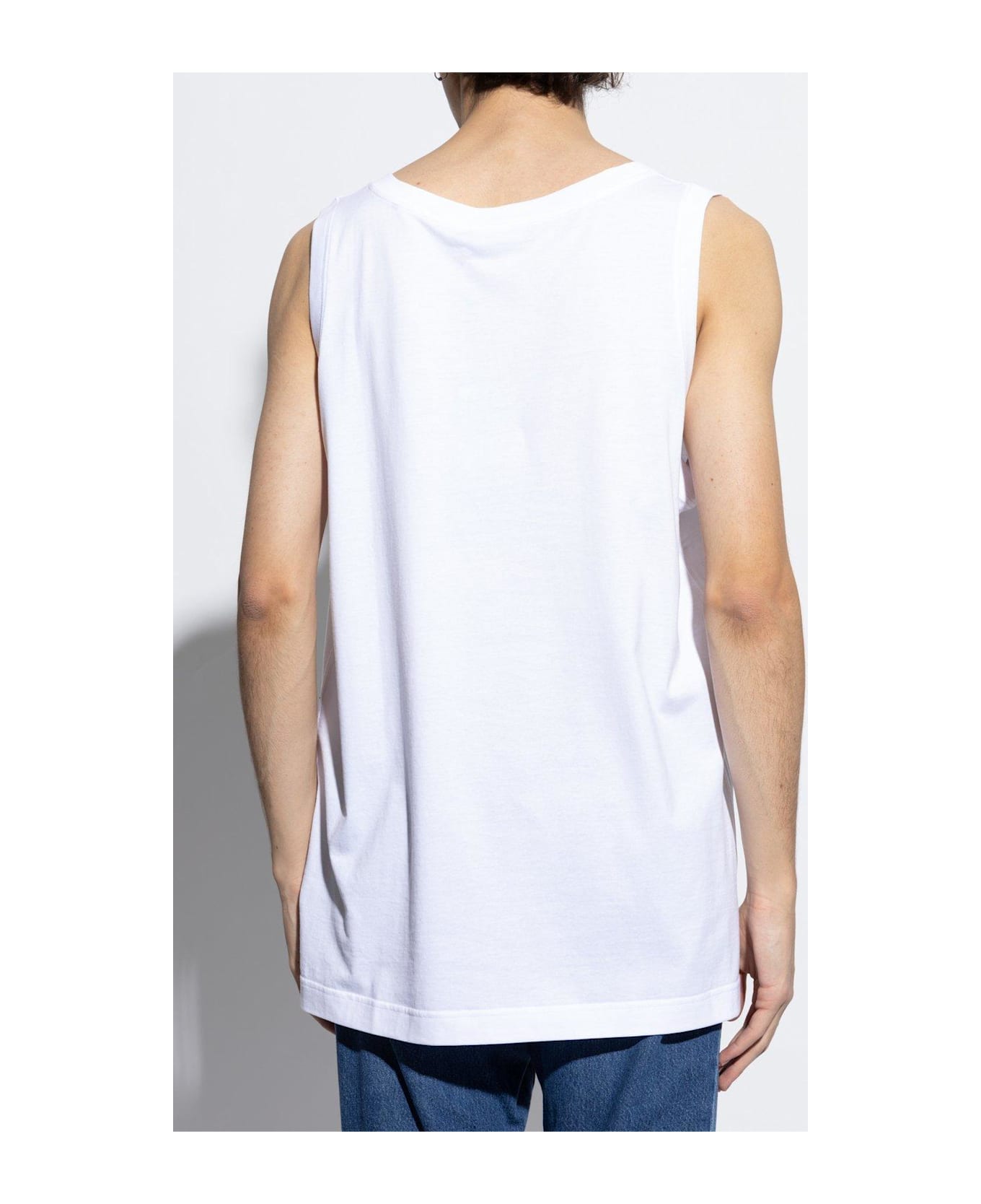 Dolce & Gabbana Logo Tag Oversize Singlet - BIANCOOTTICO