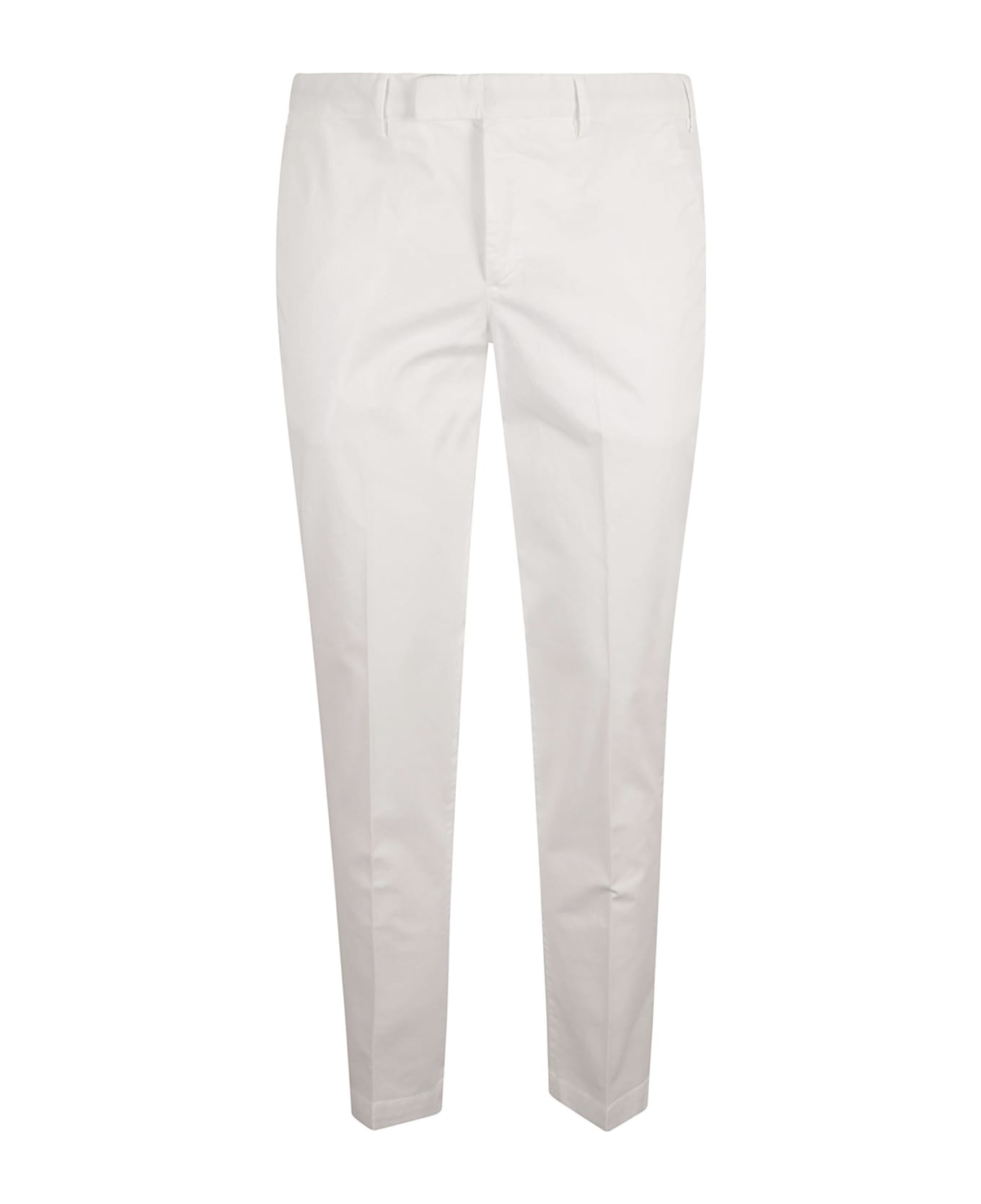 PT Torino Slim Fit Plain Trousers - White
