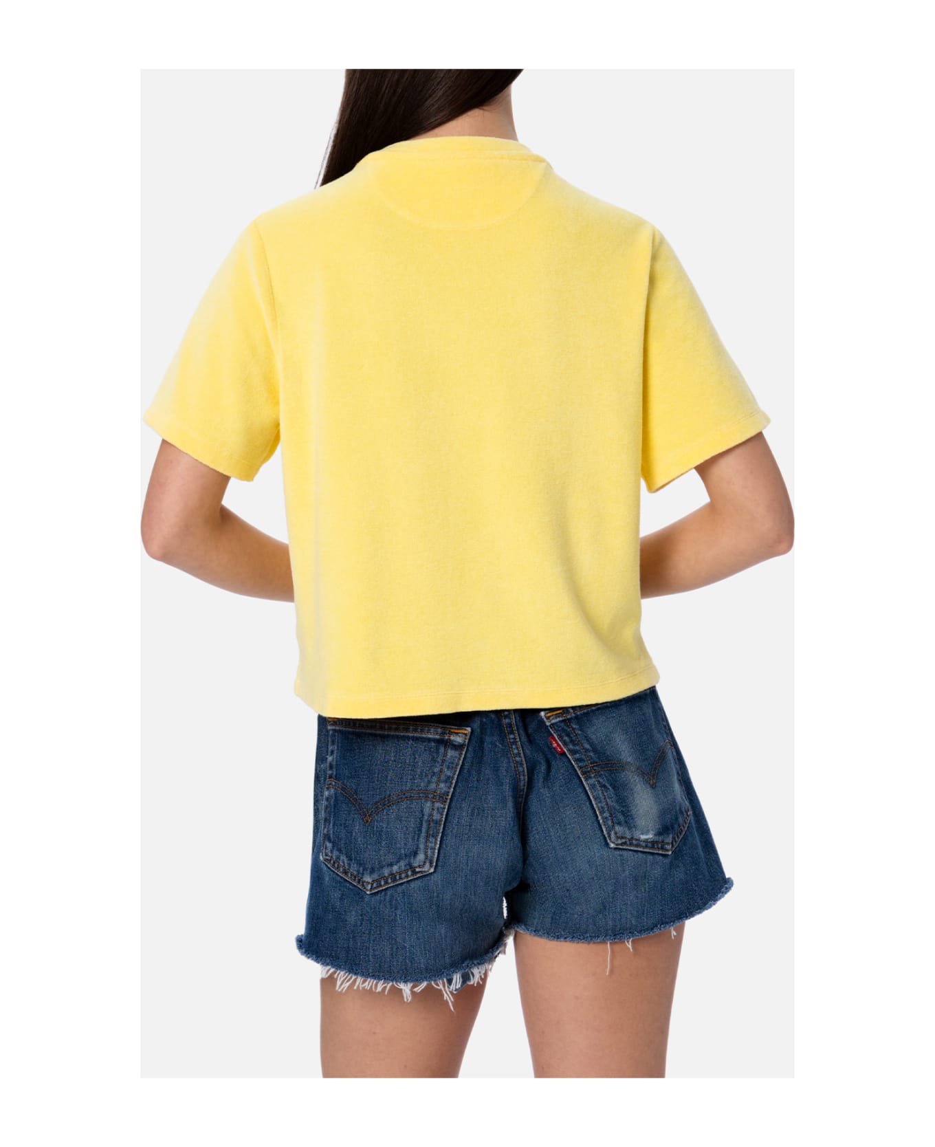 MC2 Saint Barth Woman Pale Yellow Terry Cotton Crewneck T-shirt Emilie - YELLOW