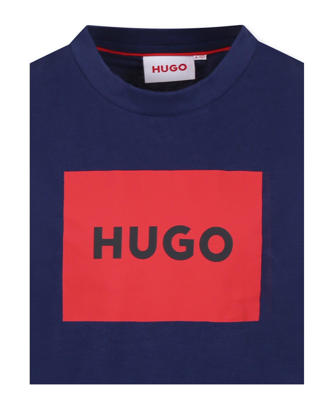 Hugo Boss Blue T-shirt For Boy With Logo - Blue