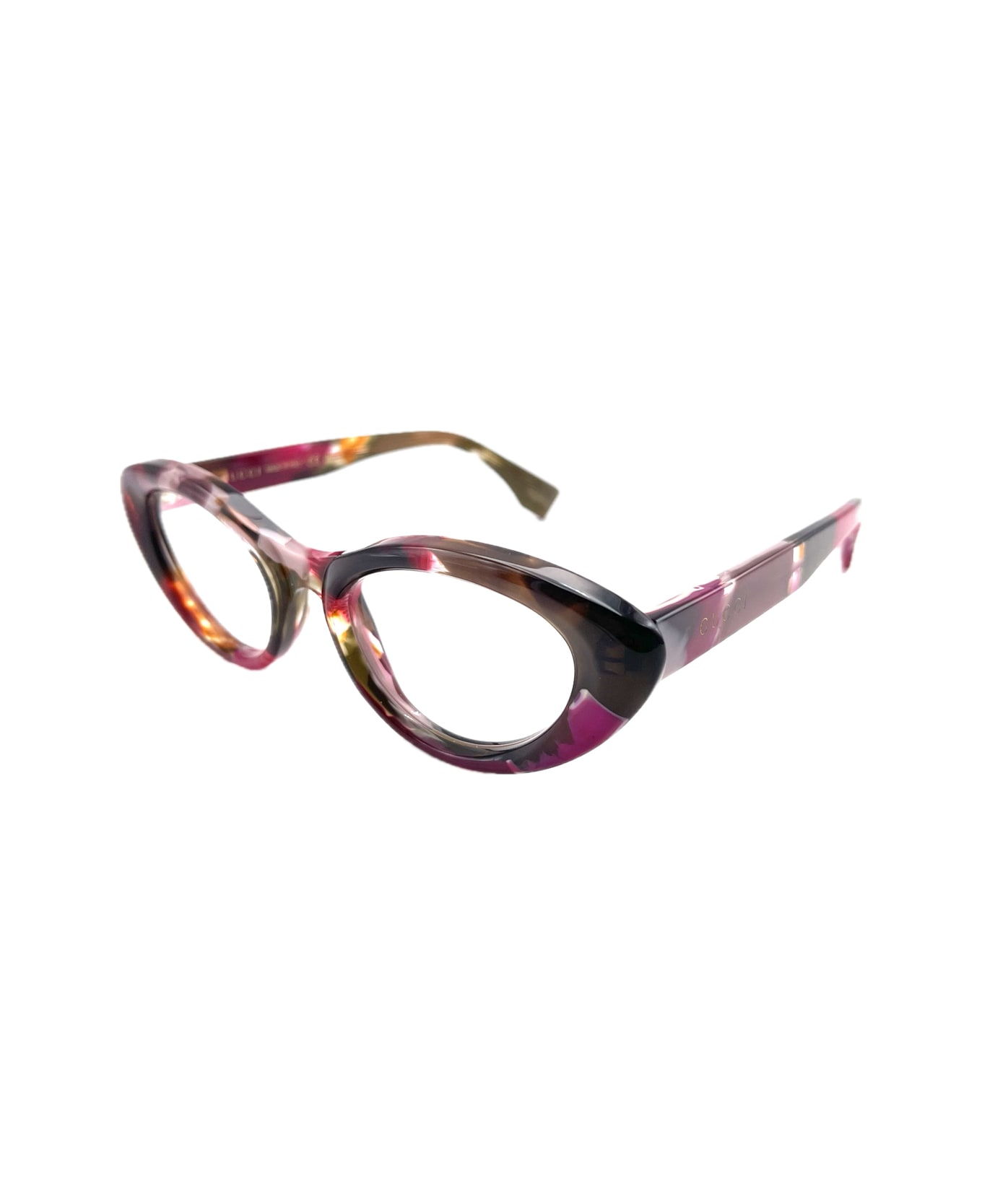 Gucci Eyewear Gucci Gg1749o Re-ace Lettering 002 Havana Trasparent Glasses - Multicolore