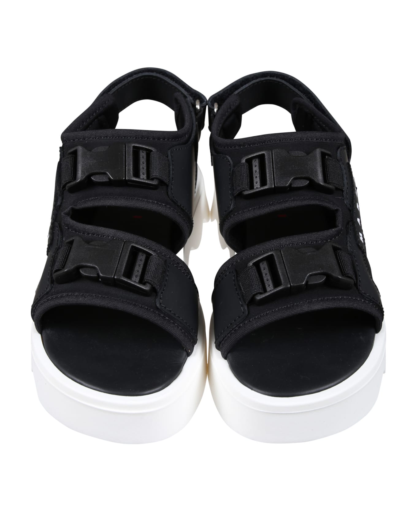 Marni Black Sandals For Girl With Logo - Black