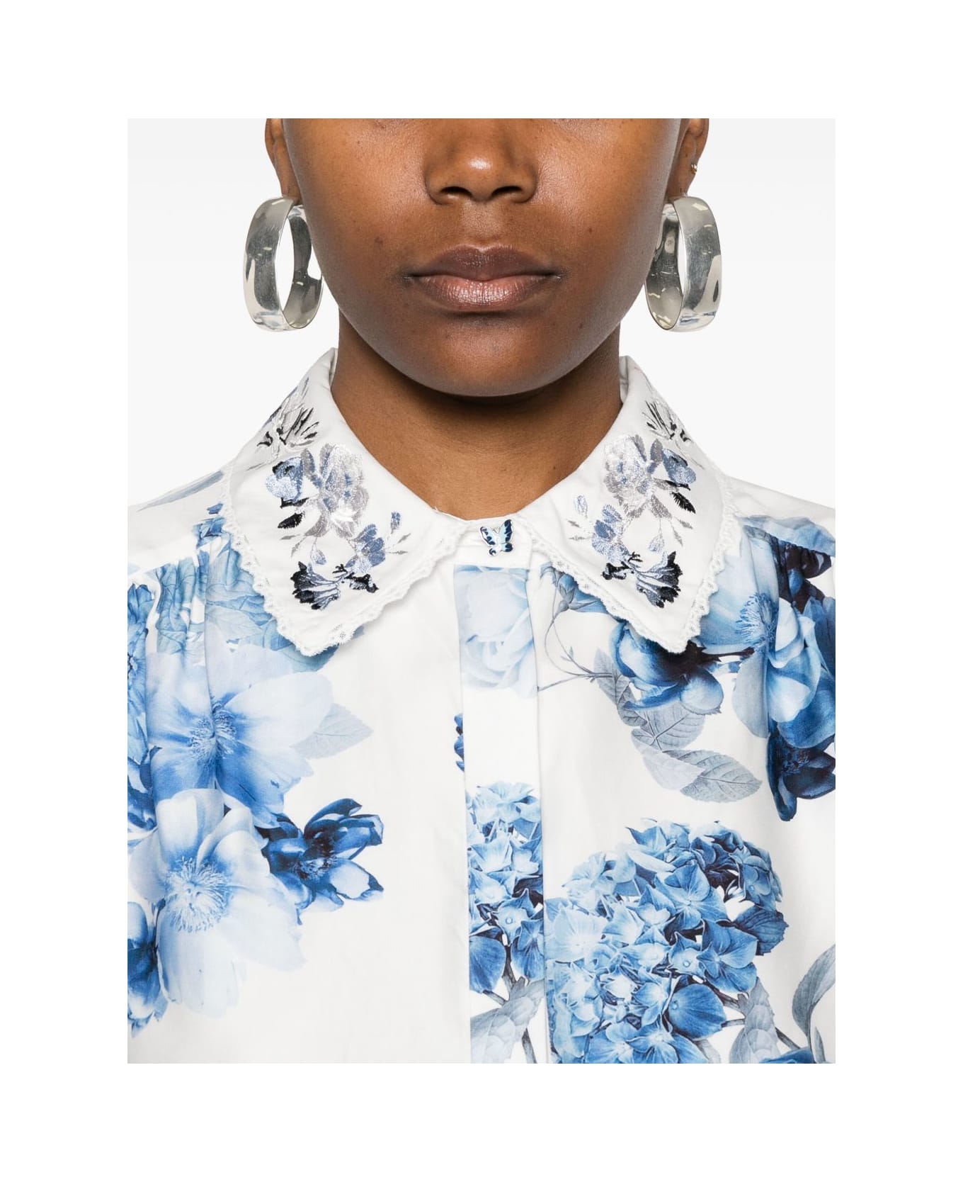 Alice + Olivia Junia Printed Mini Dress - Clear Blue