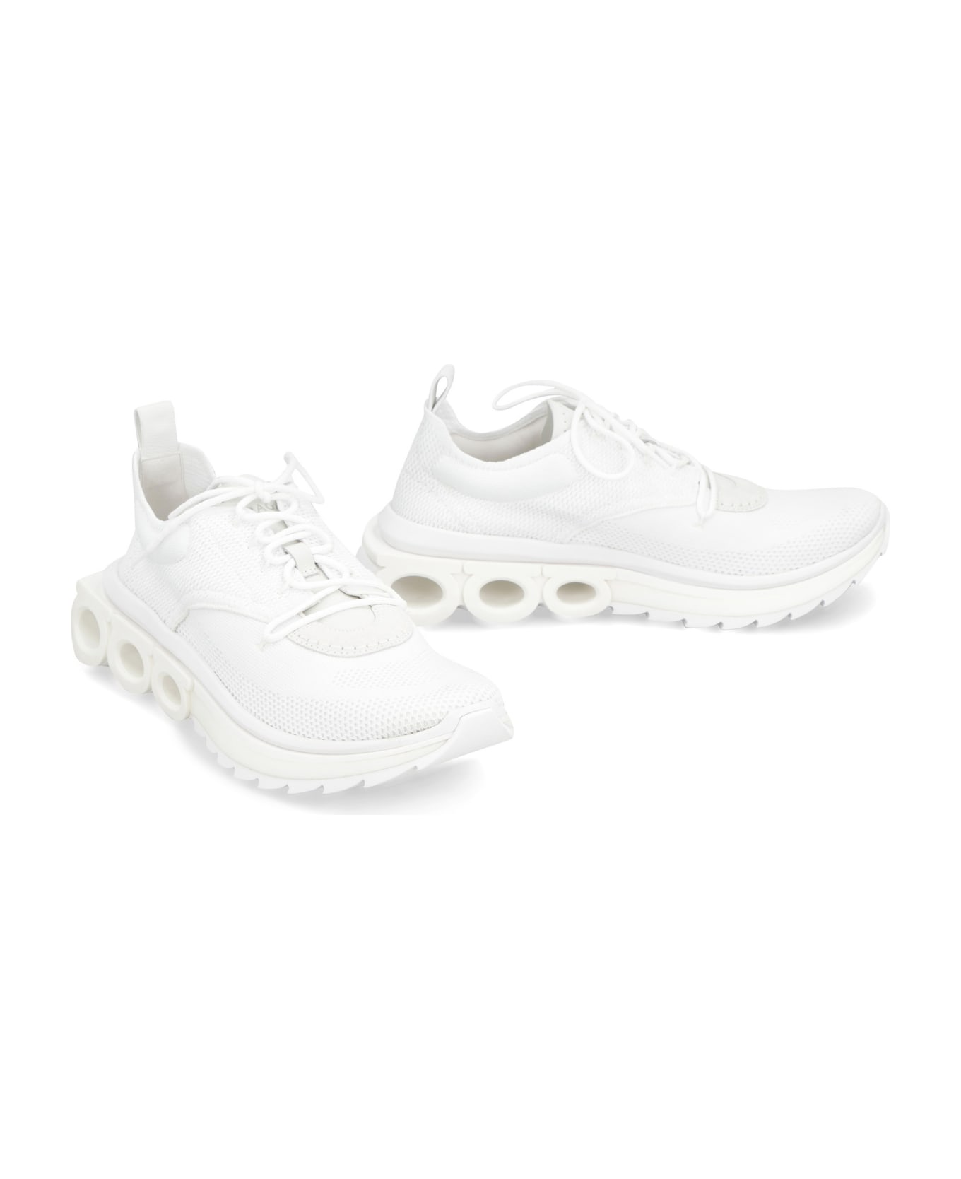 Ferragamo Fabric Low-top Sneakers - White